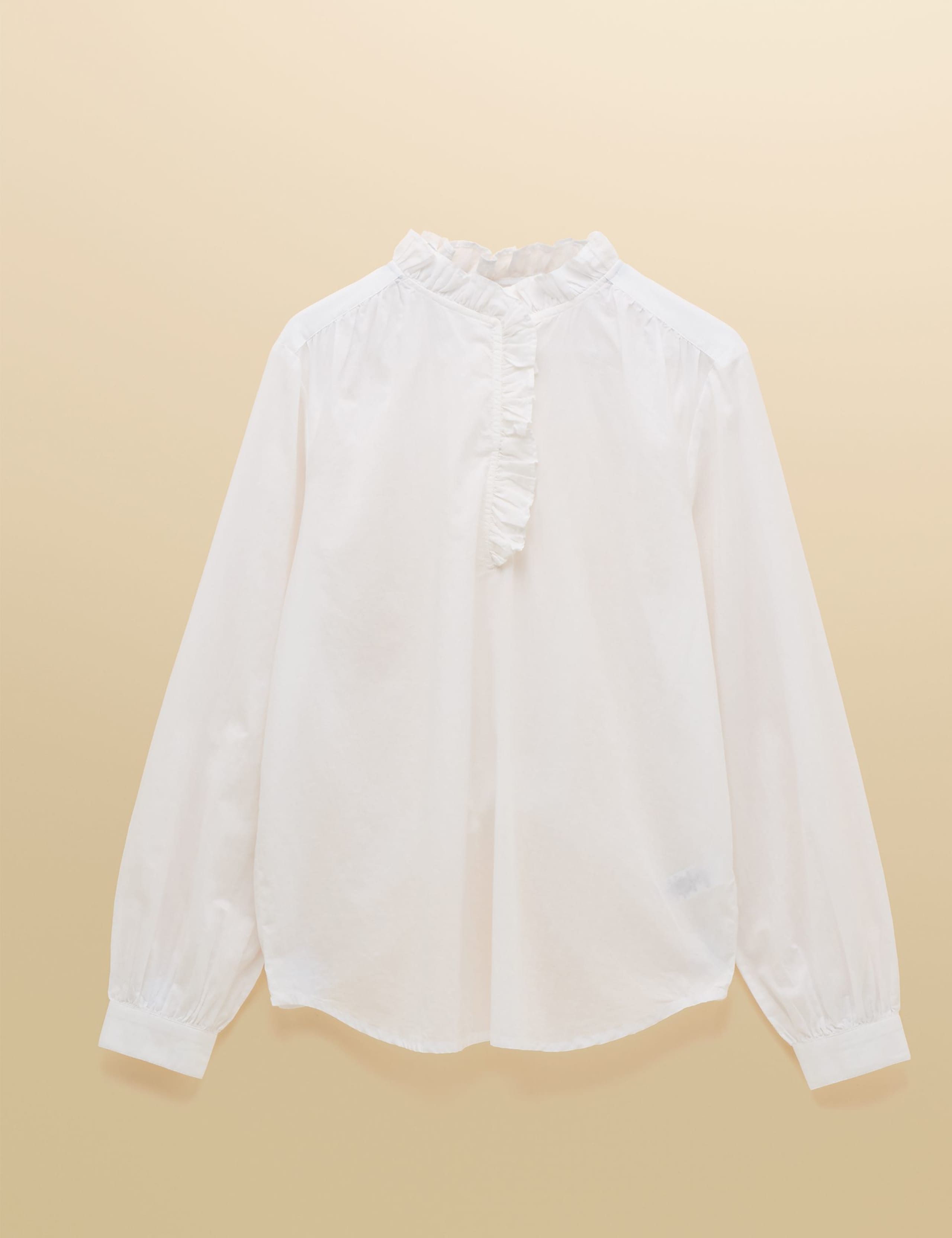 Pure Cotton Ruffle Collar Blouse 2 of 7