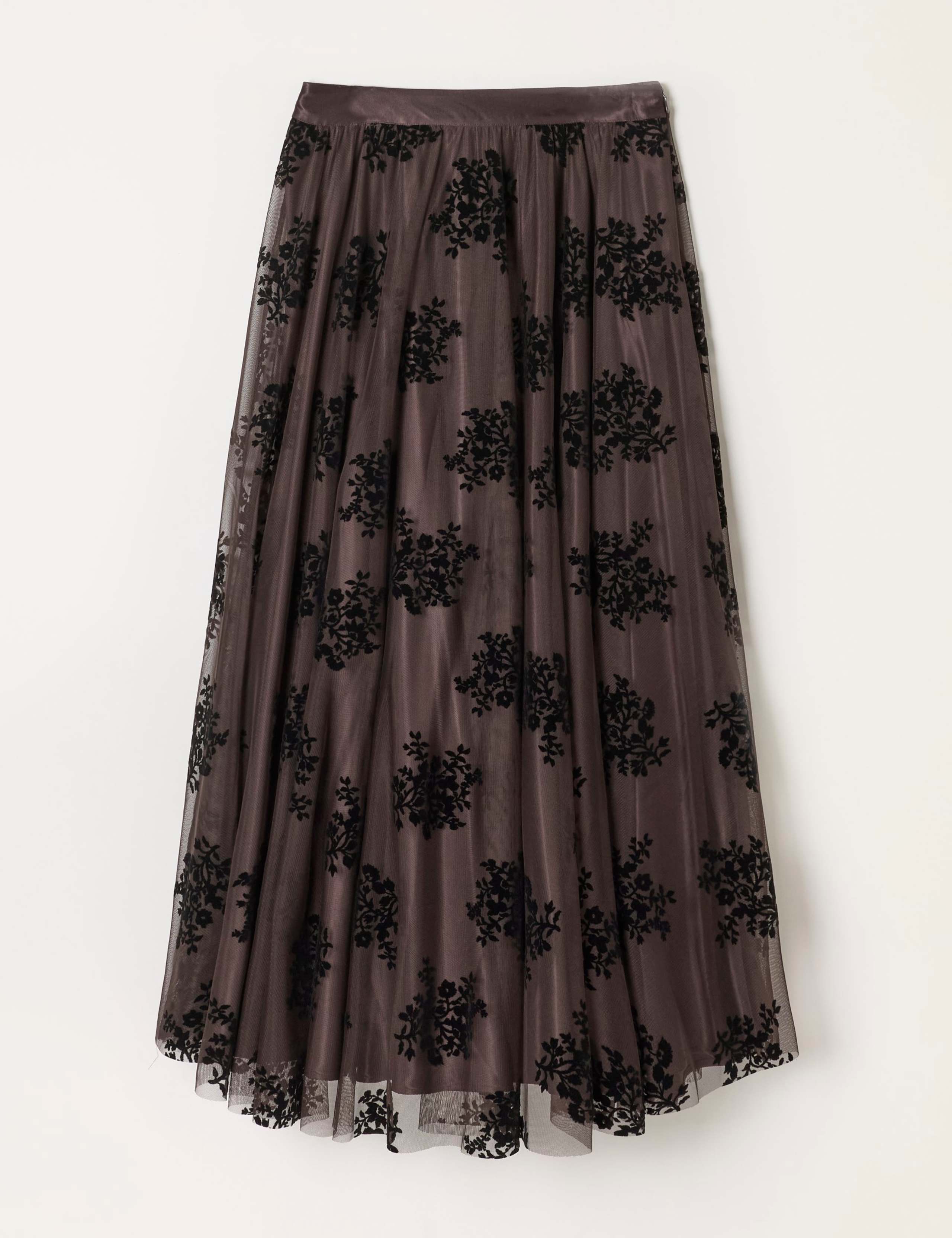 Floral Tulle Pleated Midi Skirt 2 of 6