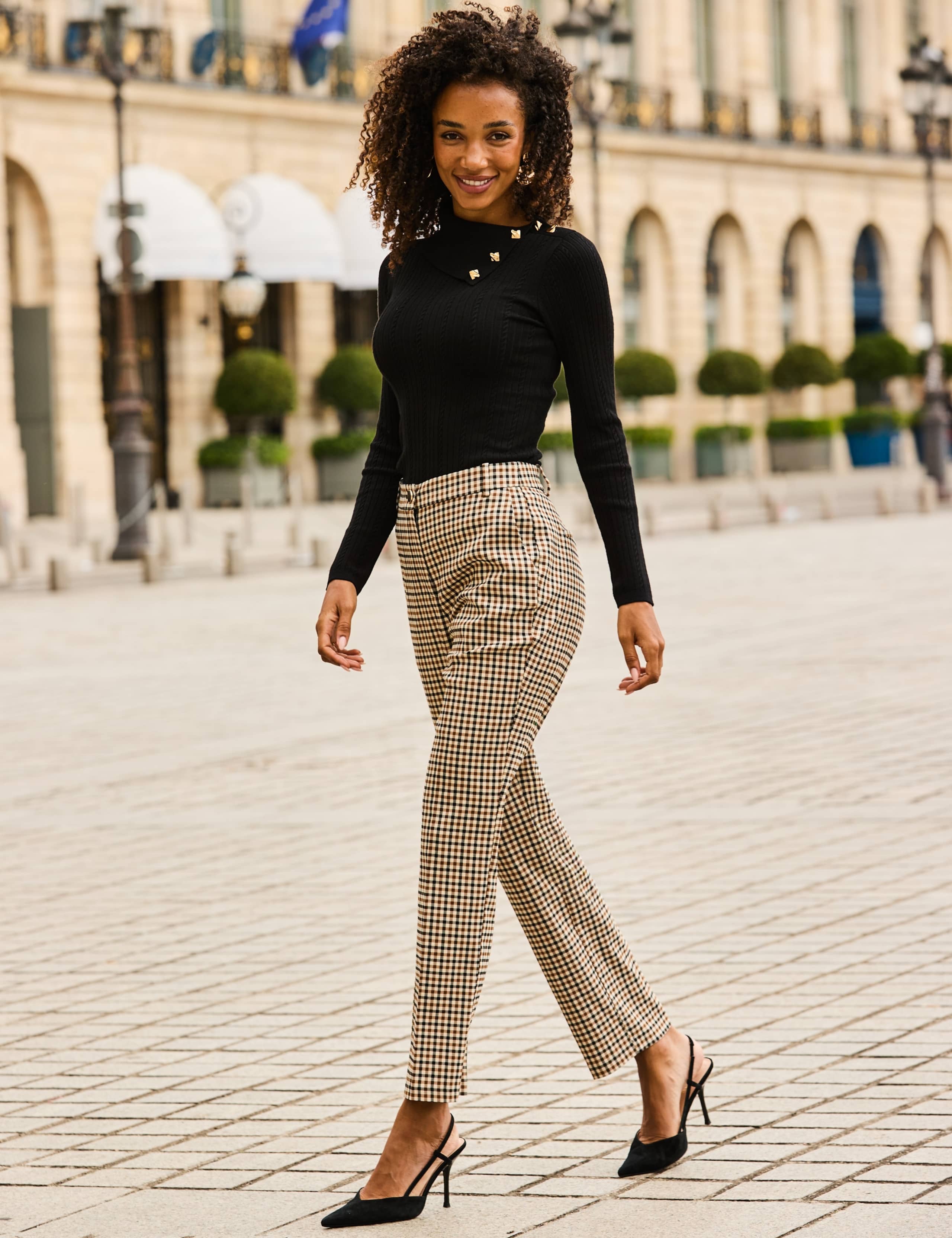Checked Cigarette Slim Leg Trousers 2 of 7