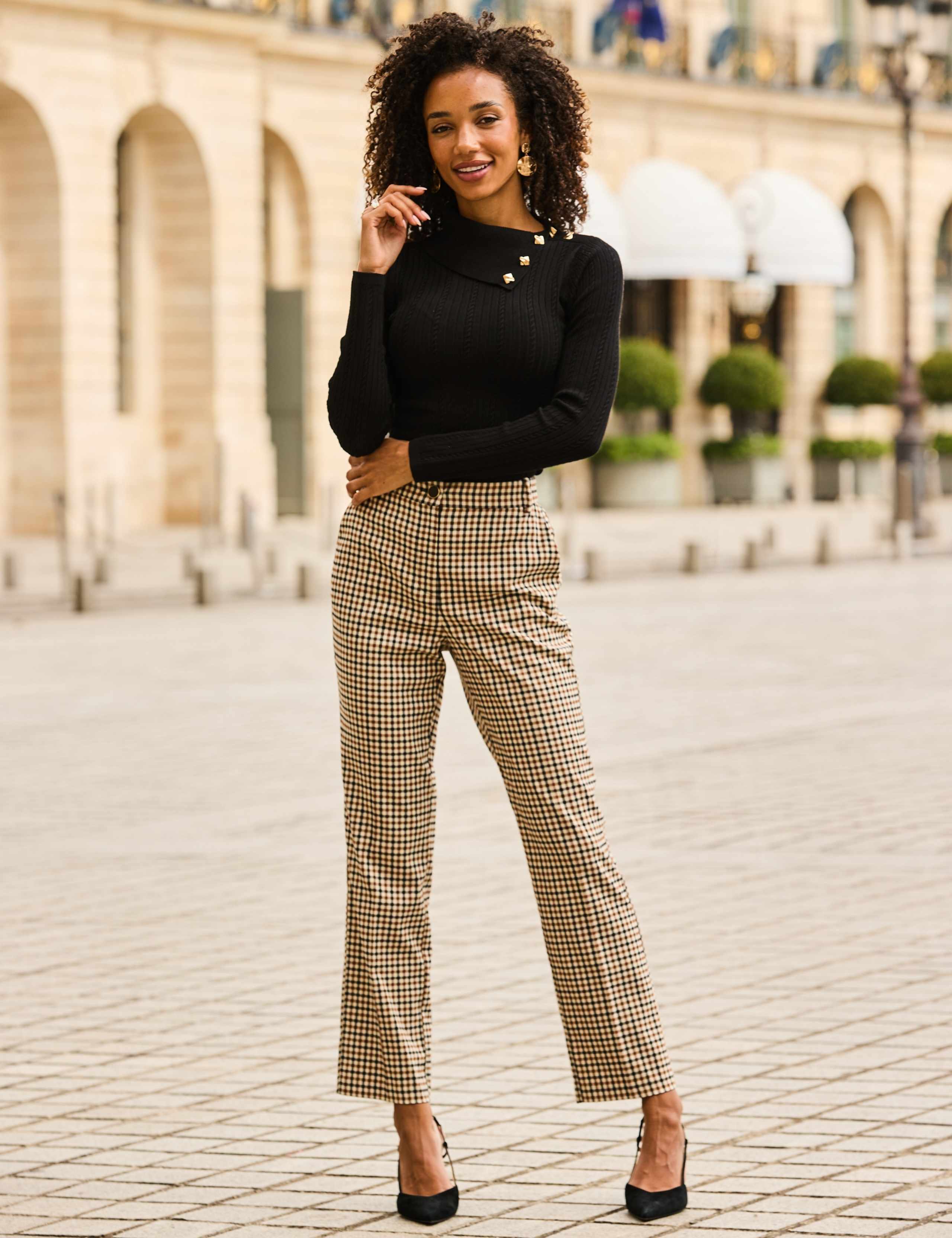 Checked Cigarette Slim Leg Trousers 3 of 7
