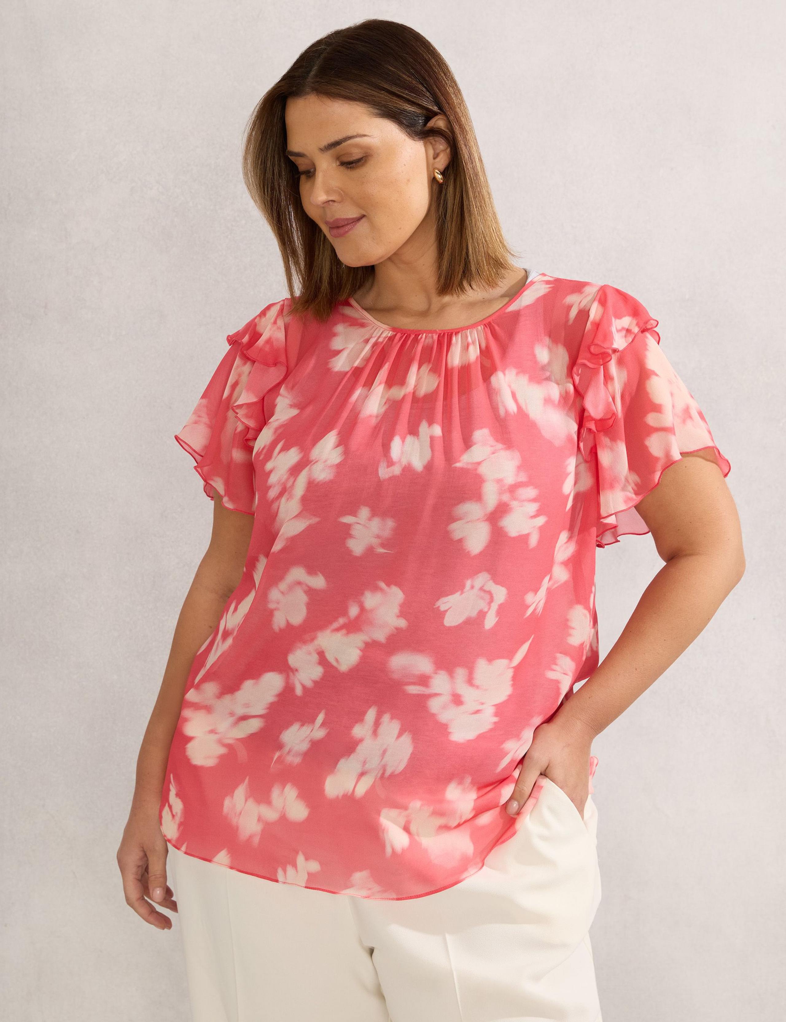 Floral Ruffle Sleeve Blouse 2 of 5