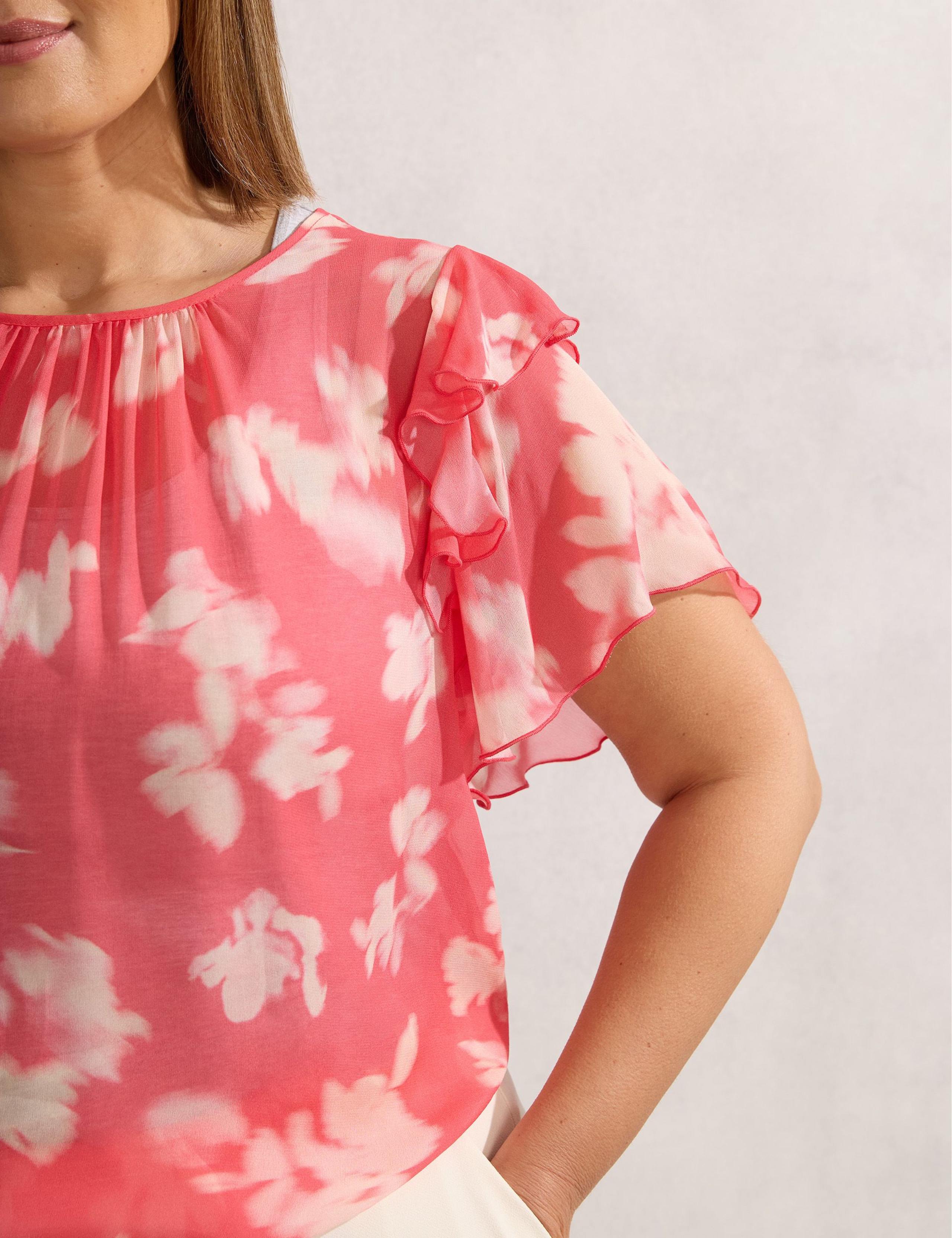 Floral Ruffle Sleeve Blouse 3 of 5