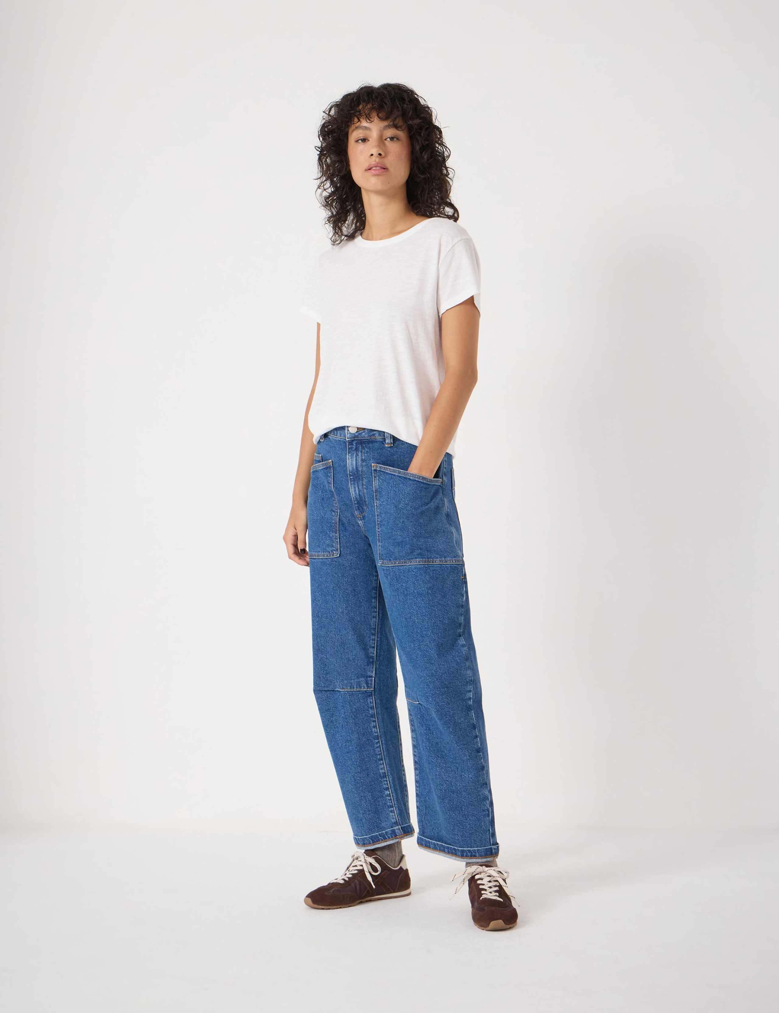 Mid Rise Barrel Leg Ankle Grazer Jeans 3 of 9