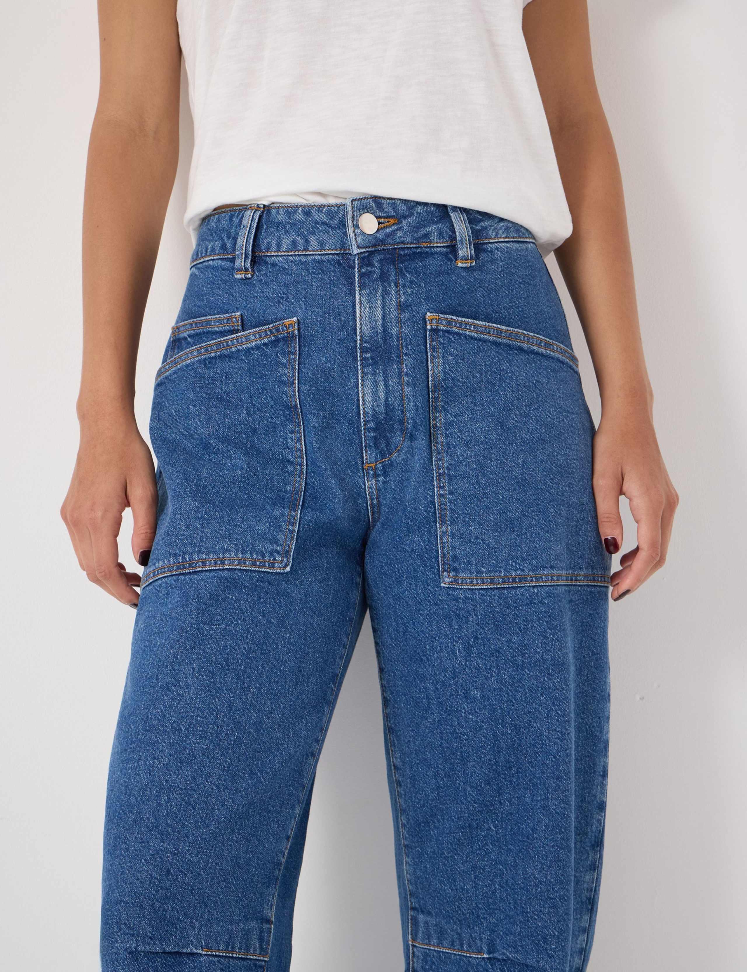 Mid Rise Barrel Leg Ankle Grazer Jeans 7 of 9