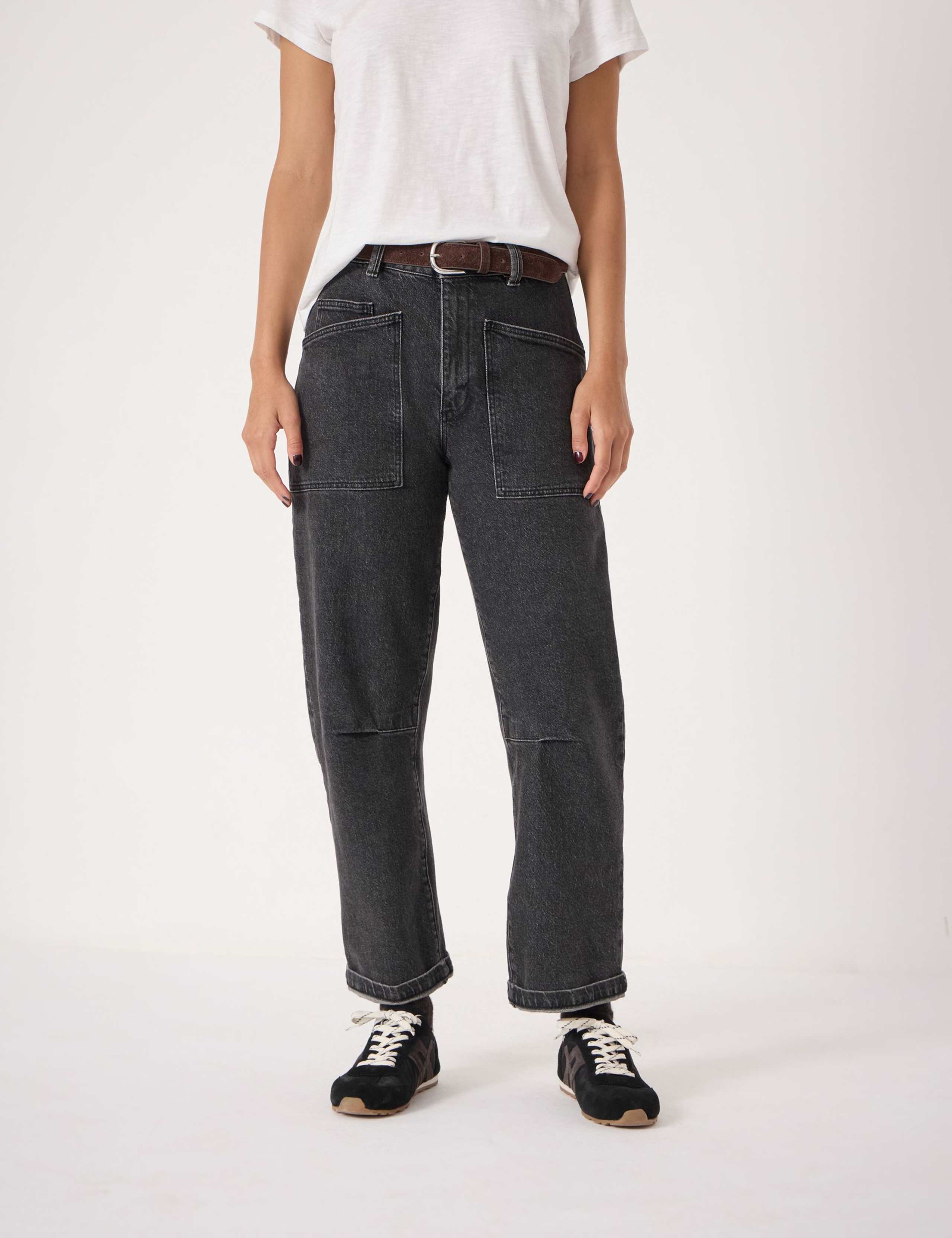 Mid Rise Barrel Leg Ankle Grazer Jeans 4 of 8