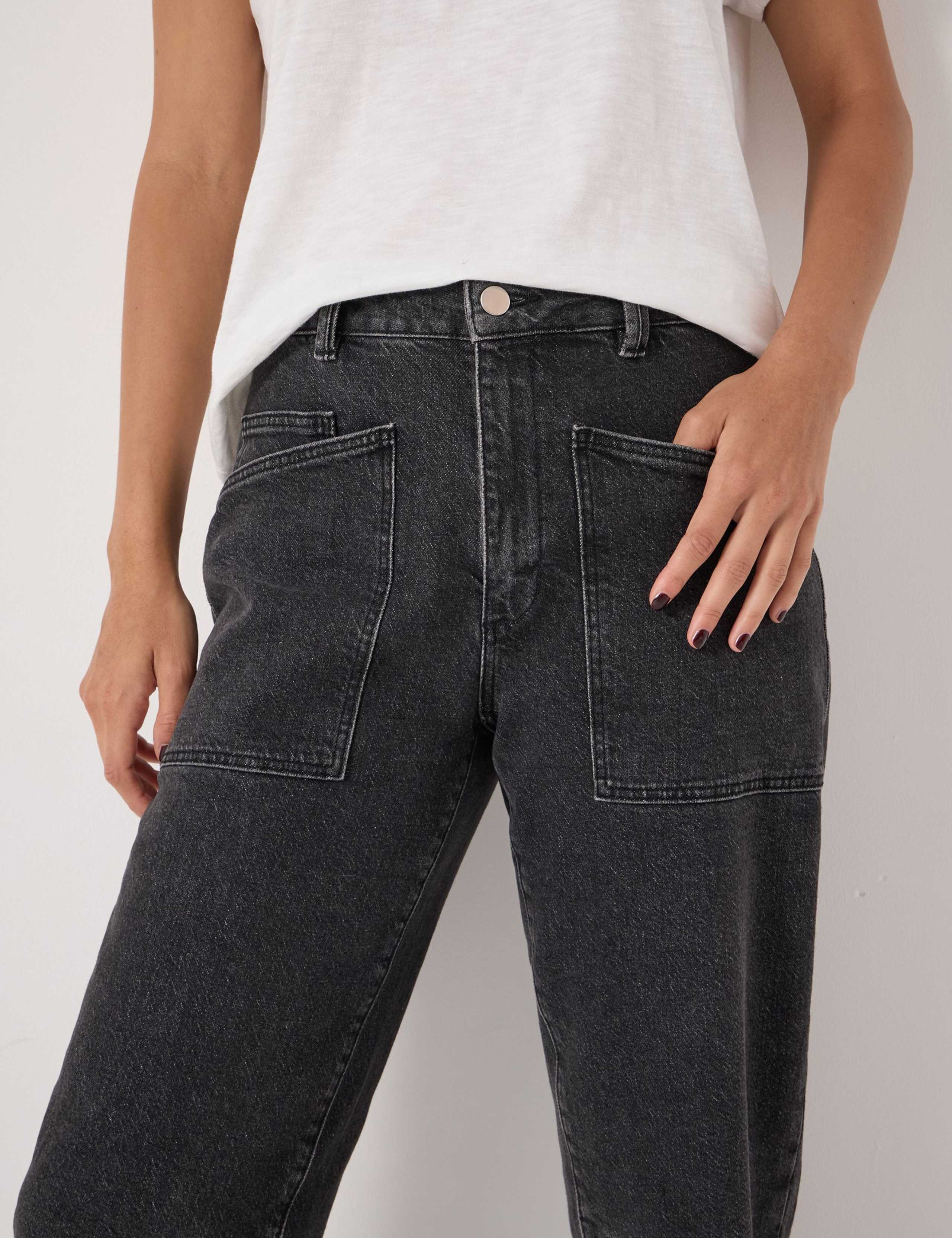 Mid Rise Barrel Leg Ankle Grazer Jeans 7 of 8