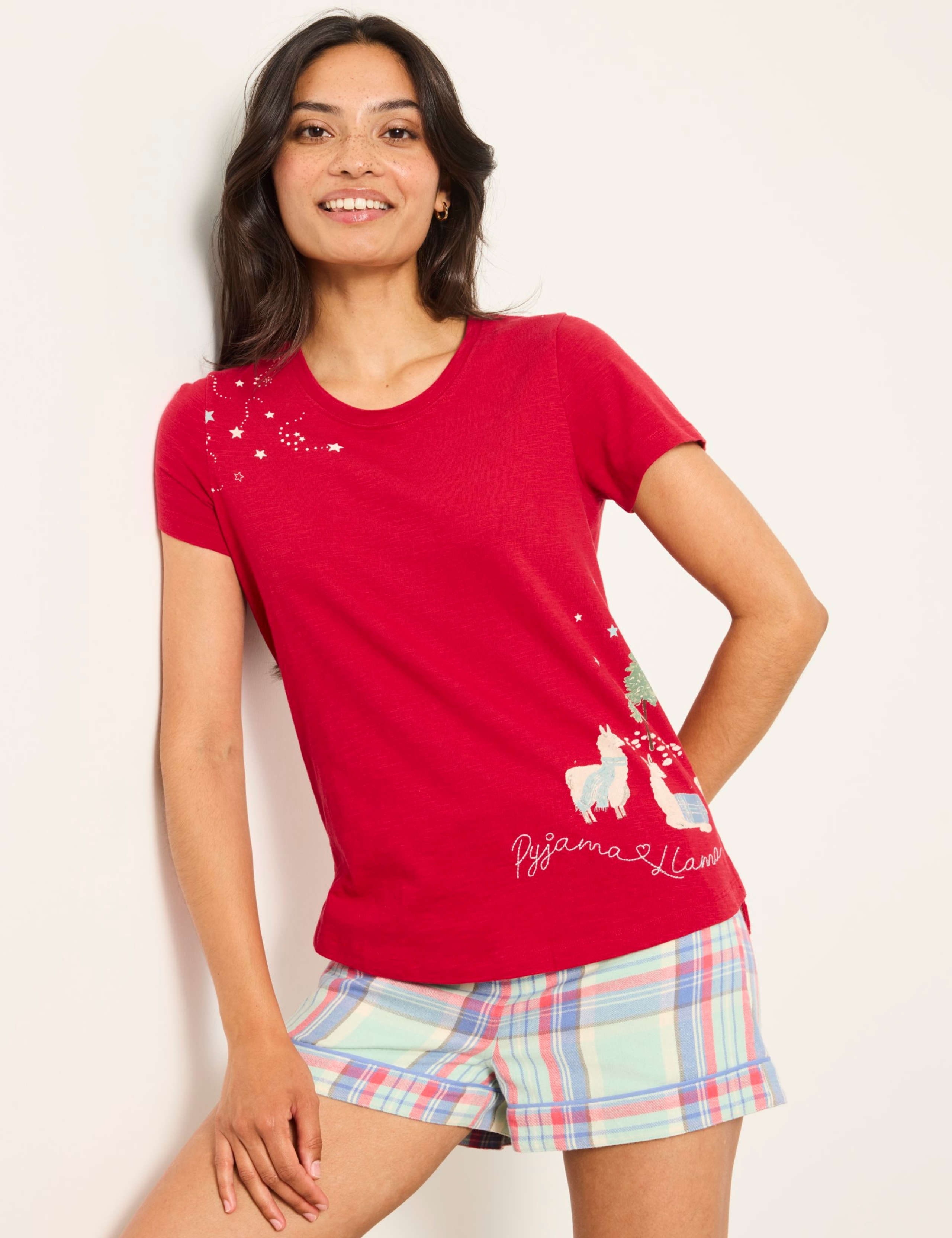 Pure Cotton Graphic Pyjama T-Shirt 1 of 6