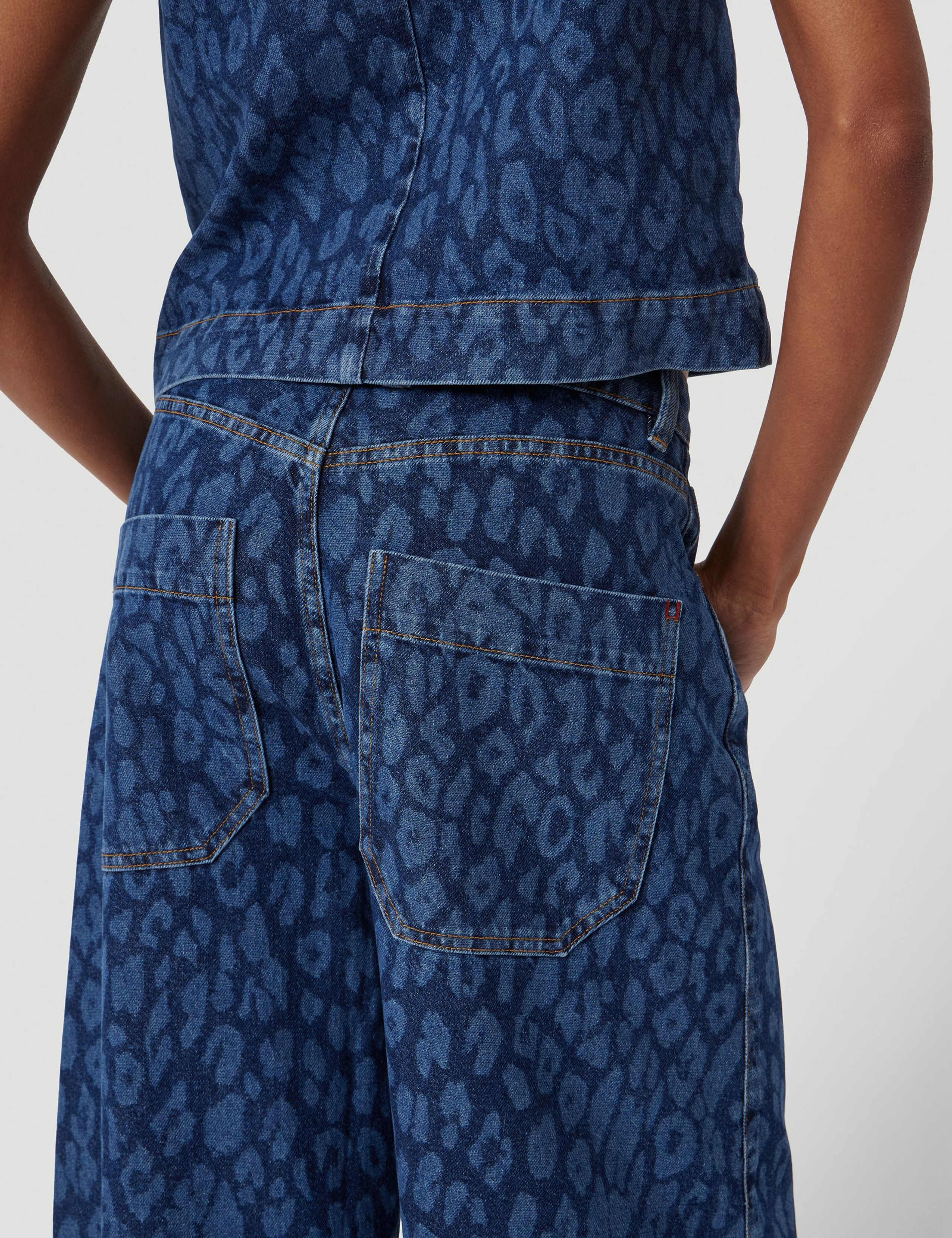 Leopard Print Mid Rise Barrel Cropped Jeans 7 of 7