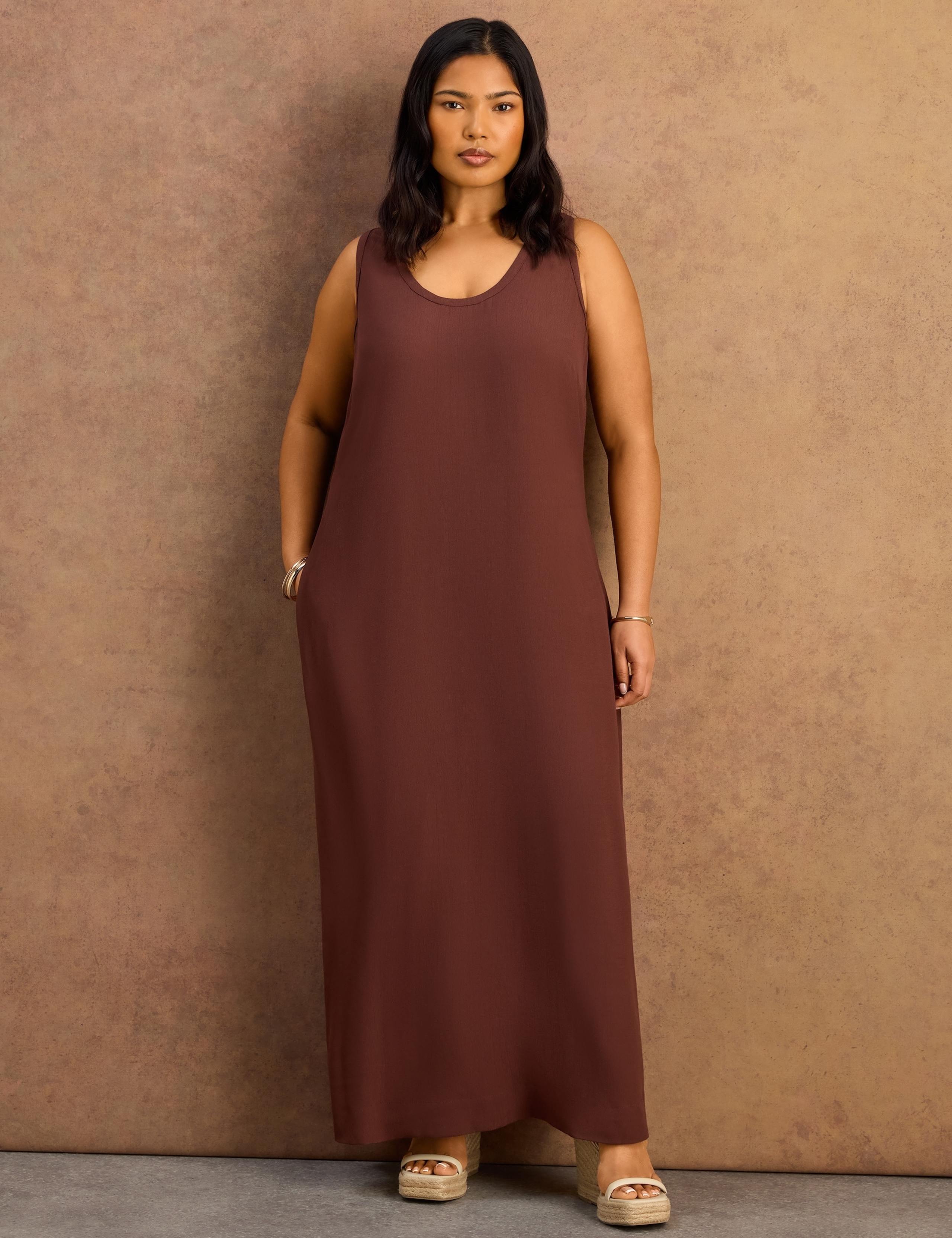 Scoop Neck Maxi Relaxed Slip Dress 1 of 7