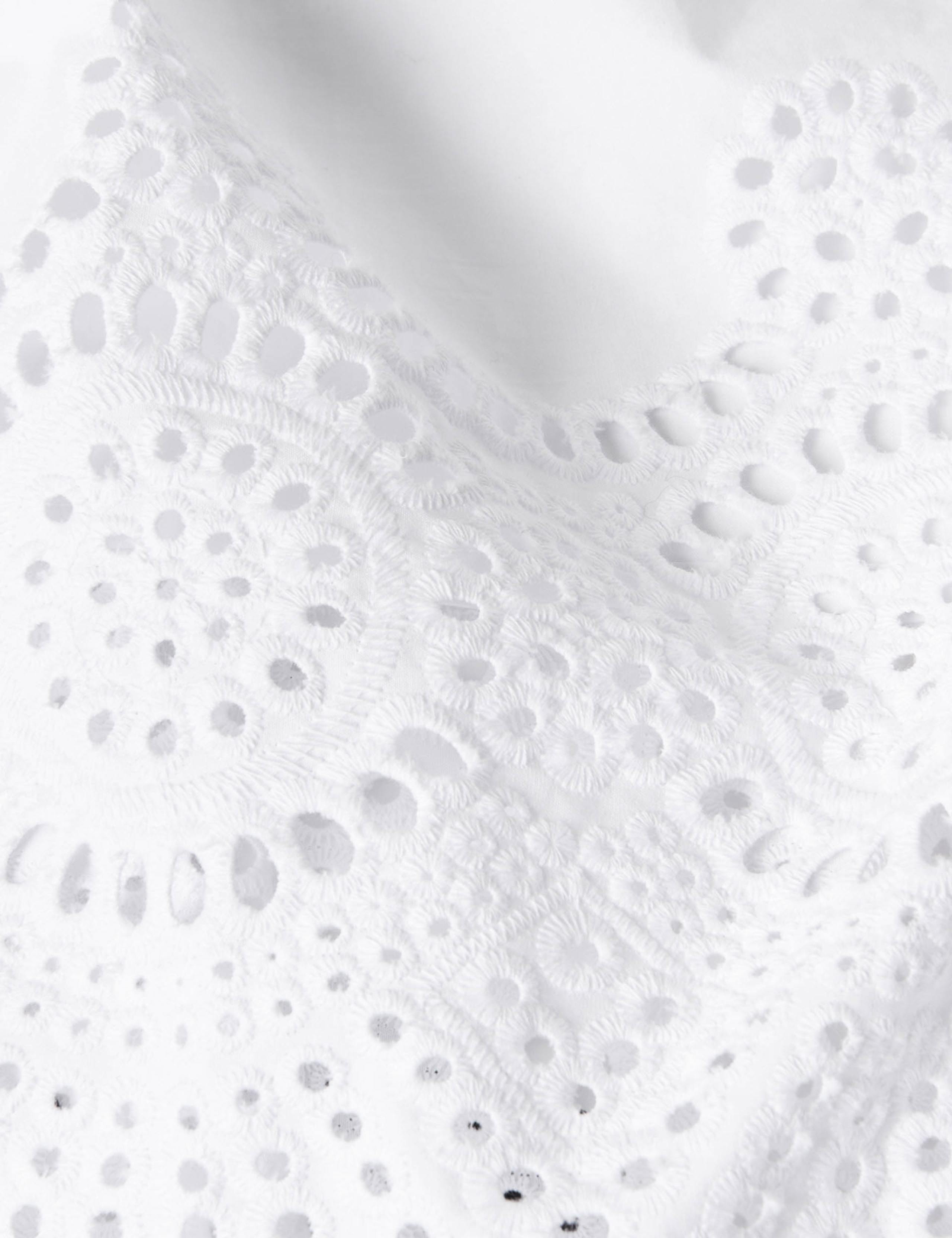 Pure Cotton Broderie Midi A-Line Skirt 6 of 6