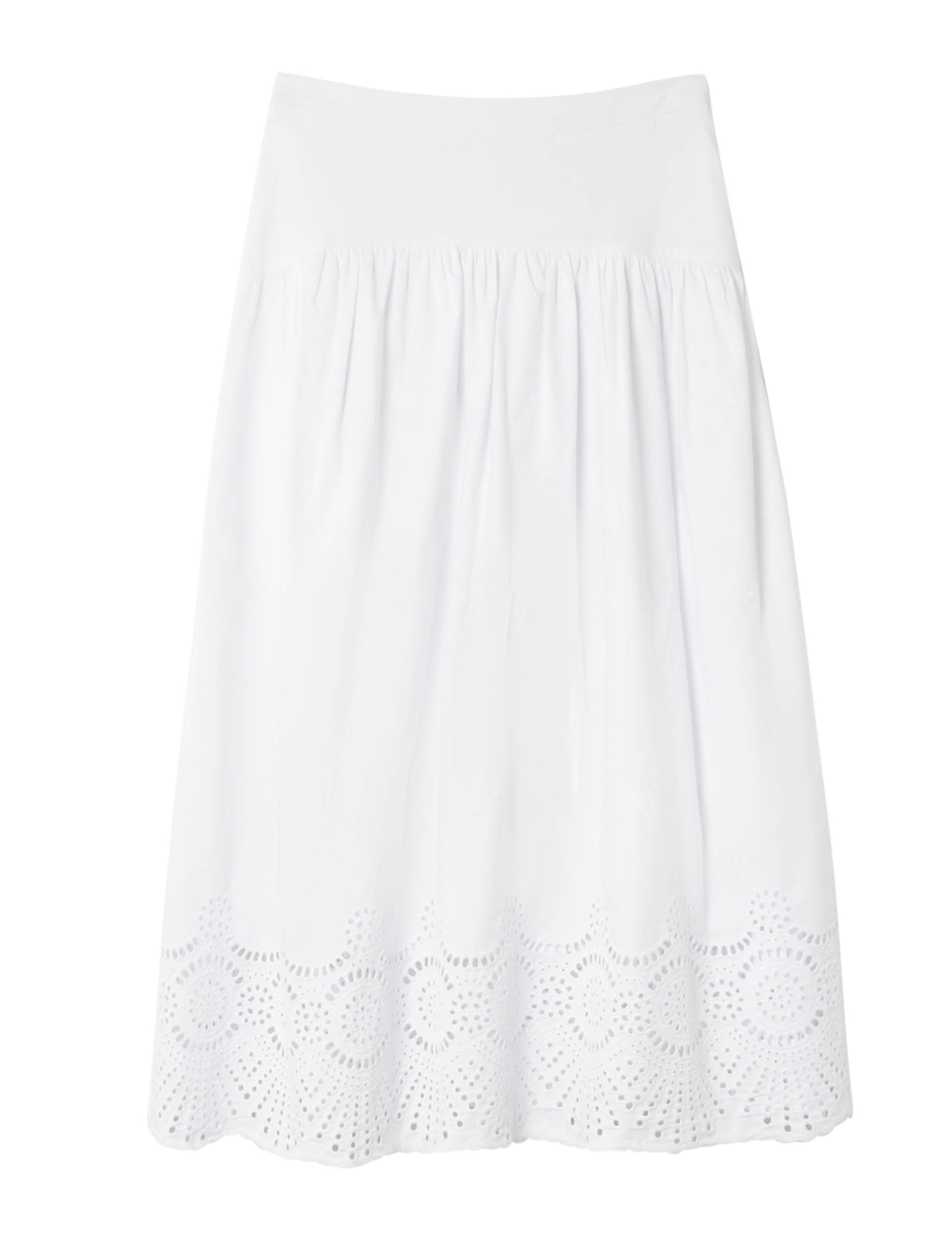 Pure Cotton Broderie Midi A-Line Skirt 2 of 6