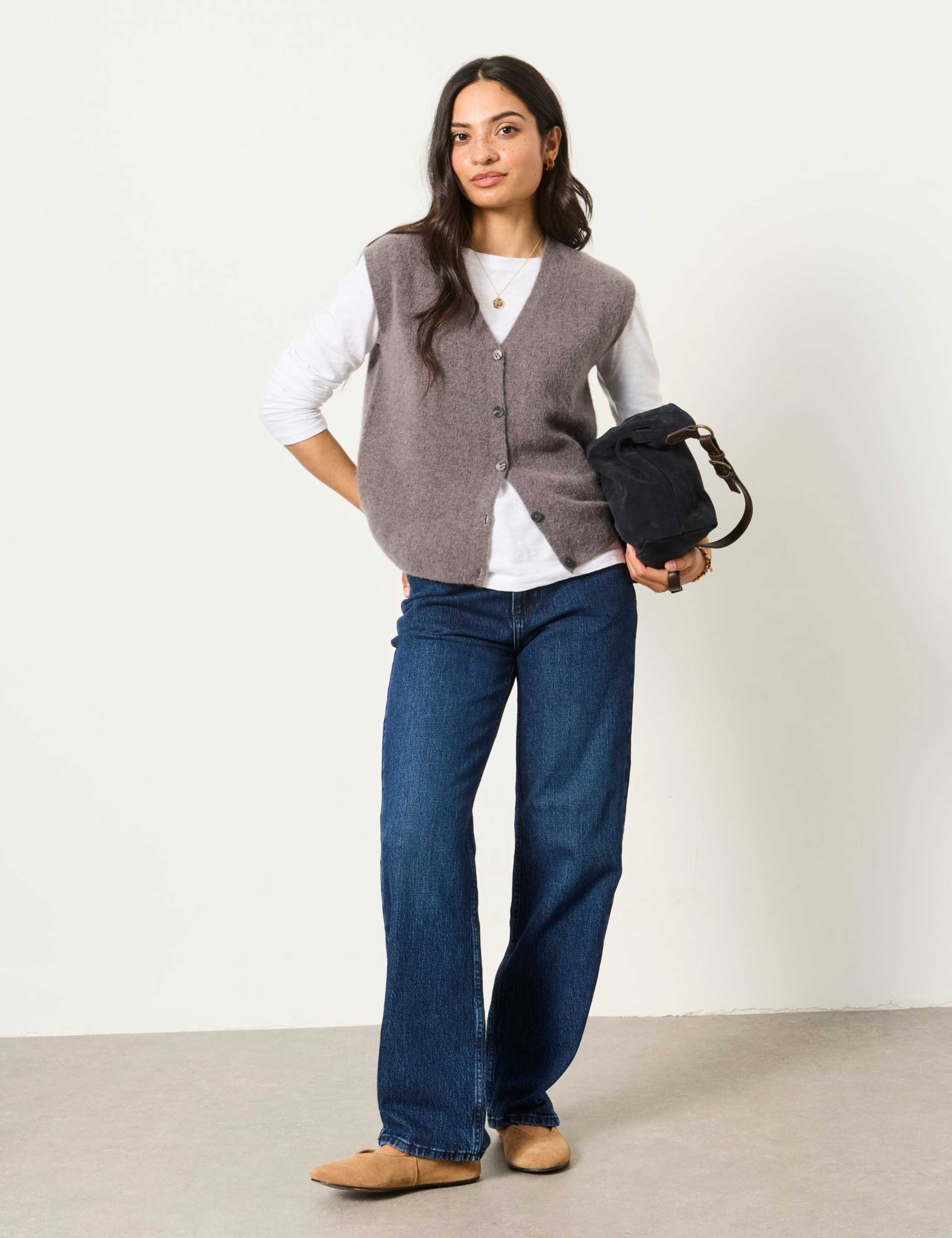 Wool Blend V-Neck Knitted Vest 4 of 6