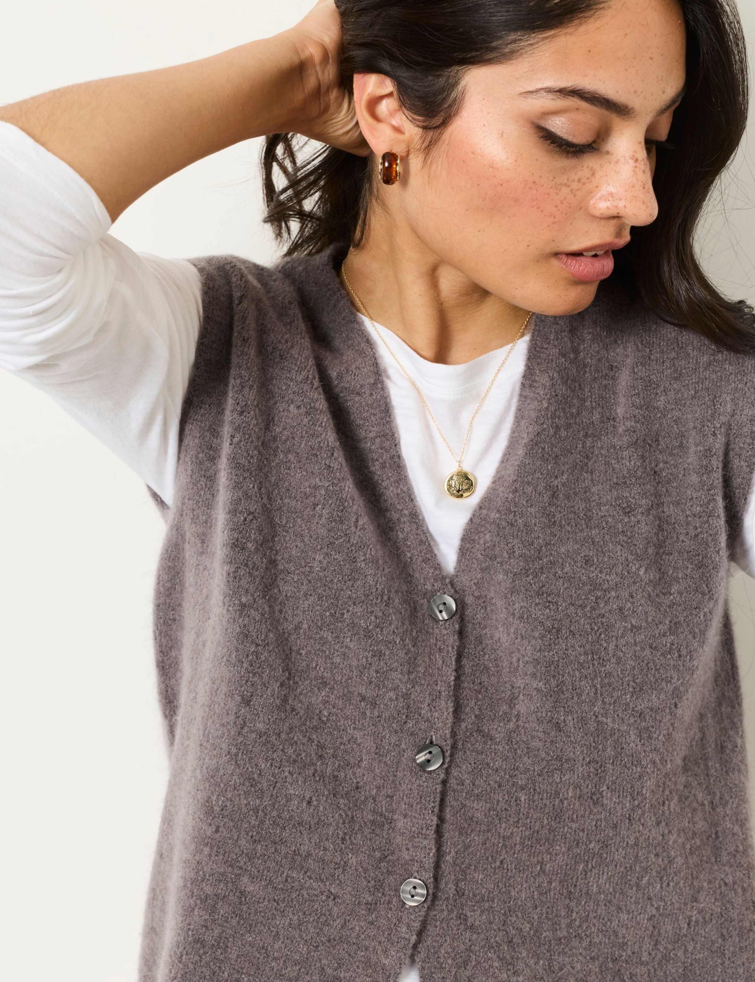 Wool Blend V-Neck Knitted Vest 6 of 6