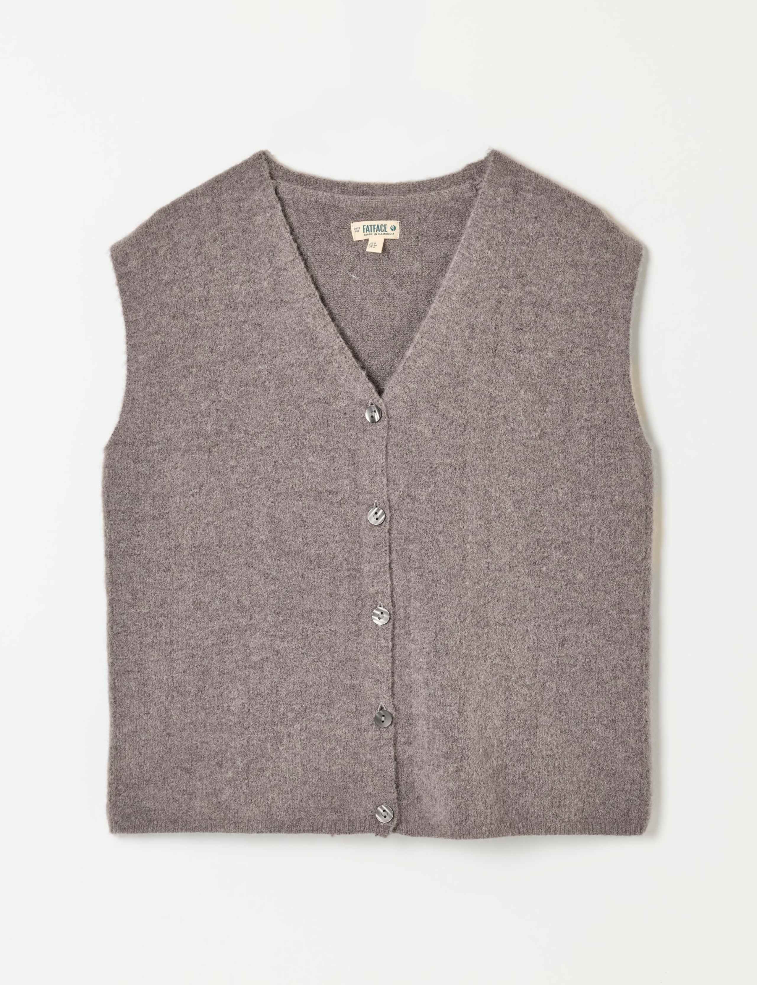 Wool Blend V-Neck Knitted Vest 2 of 6