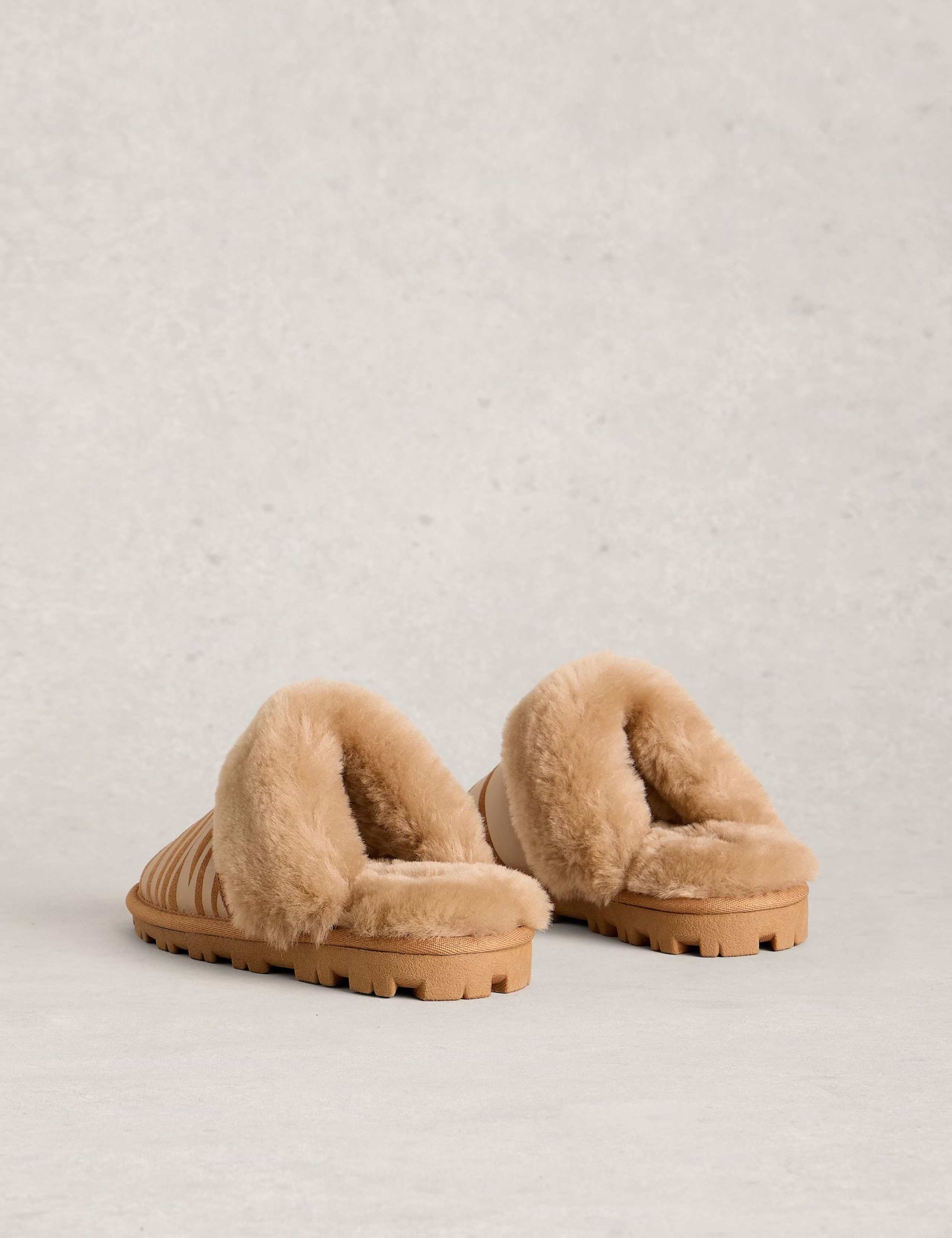 Suede Zebra Print Mule Slippers 4 of 4