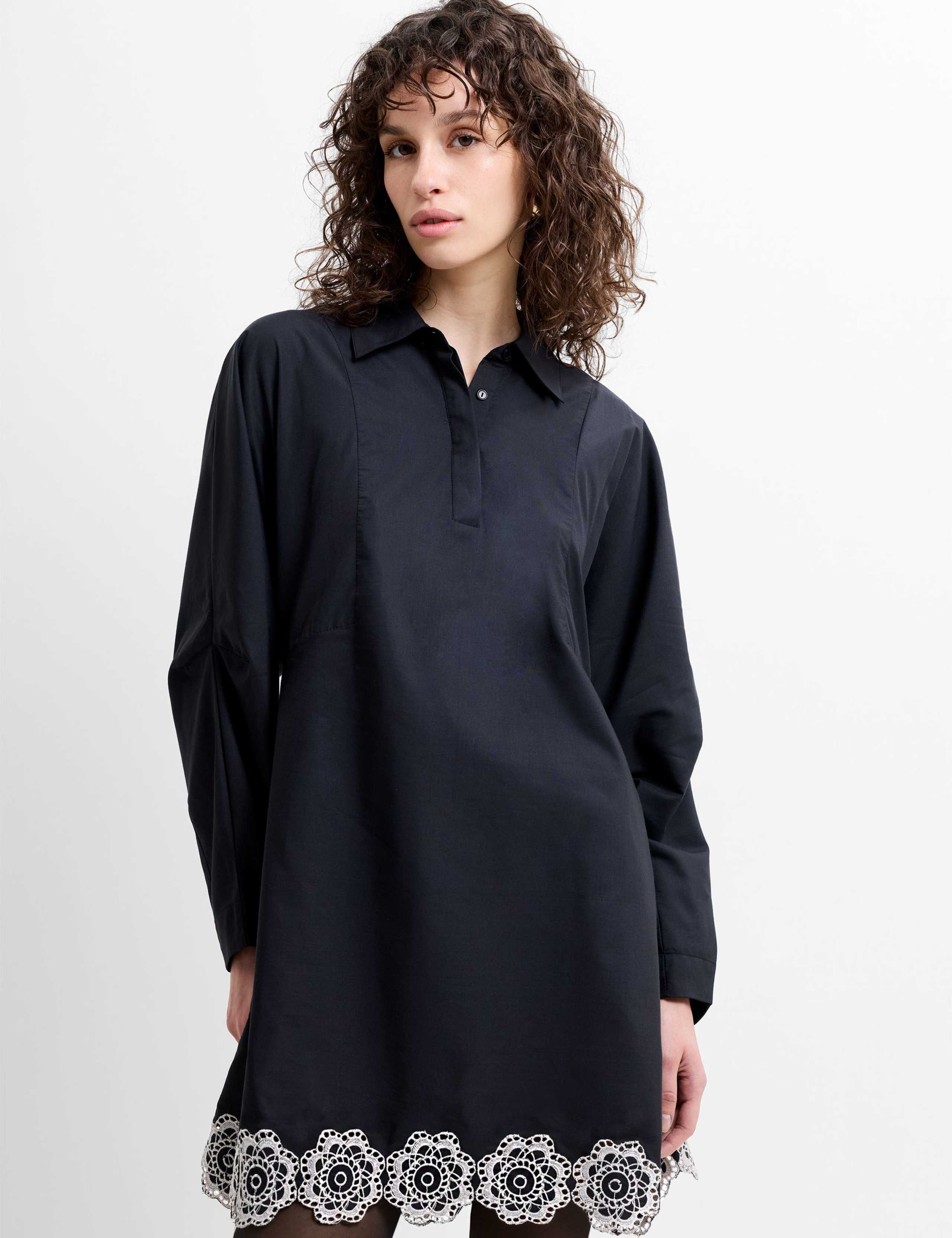 Cotton Blend Broderie Mini Shift Dress 3 of 6