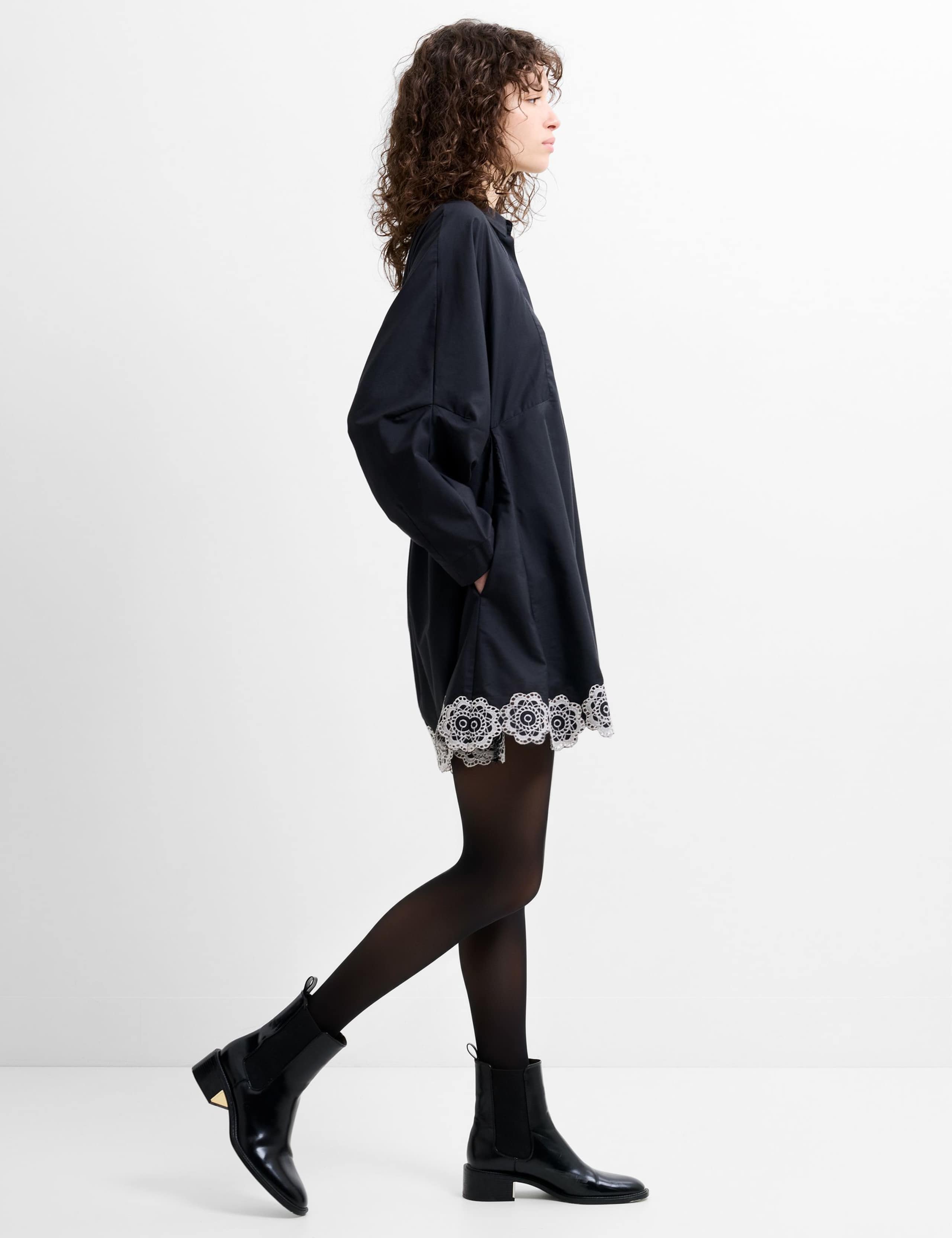 Cotton Blend Broderie Mini Shift Dress 4 of 6