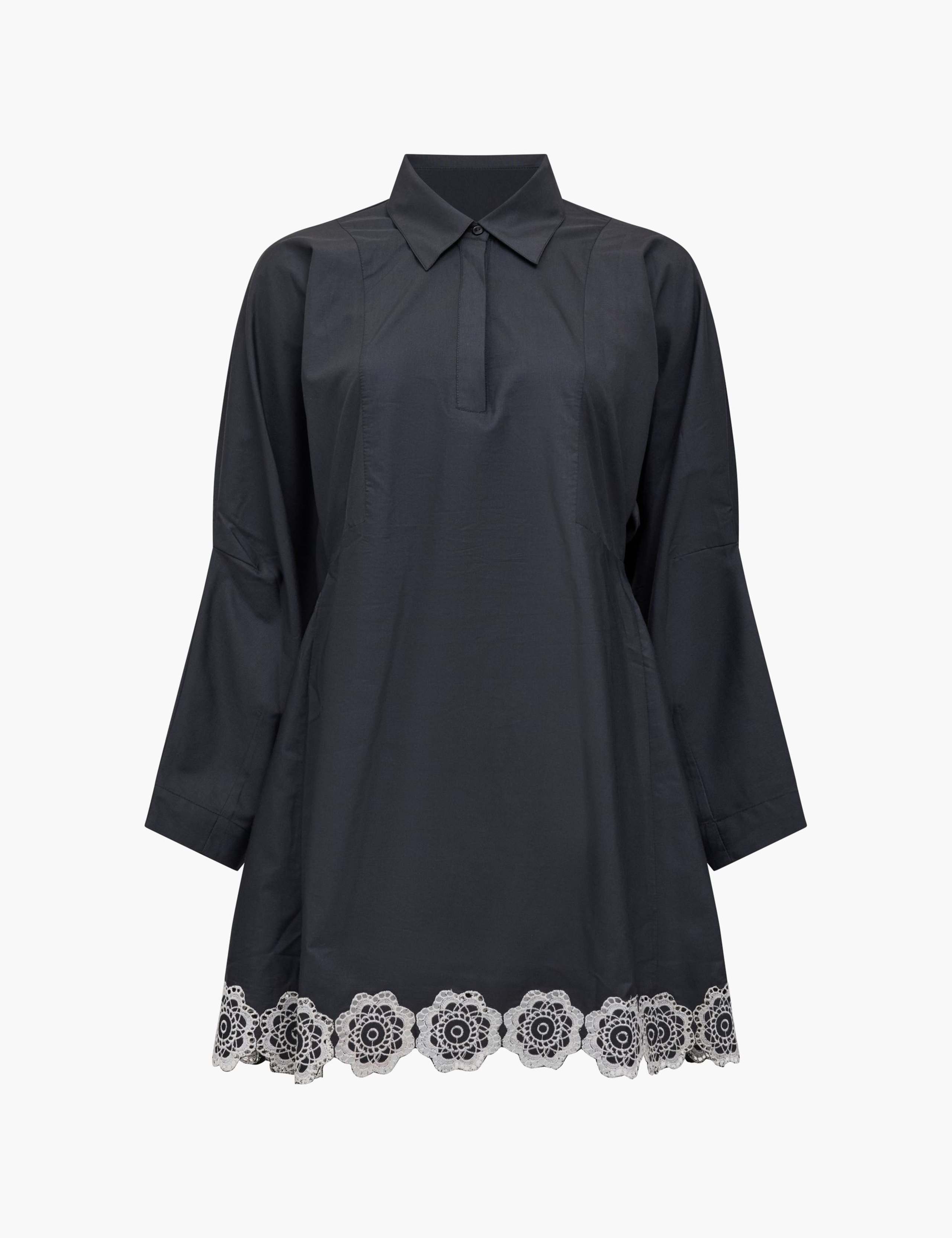 Cotton Blend Broderie Mini Shift Dress 2 of 6