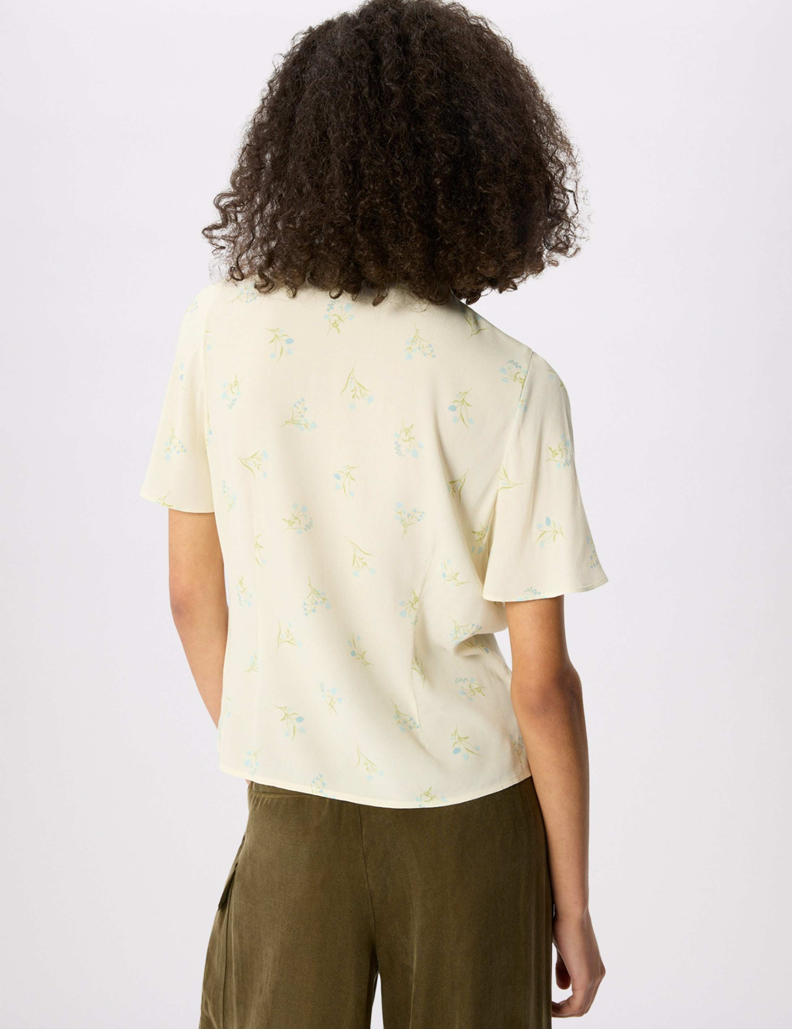 Floral Button Front Angel Sleeve Shirt 4 of 6