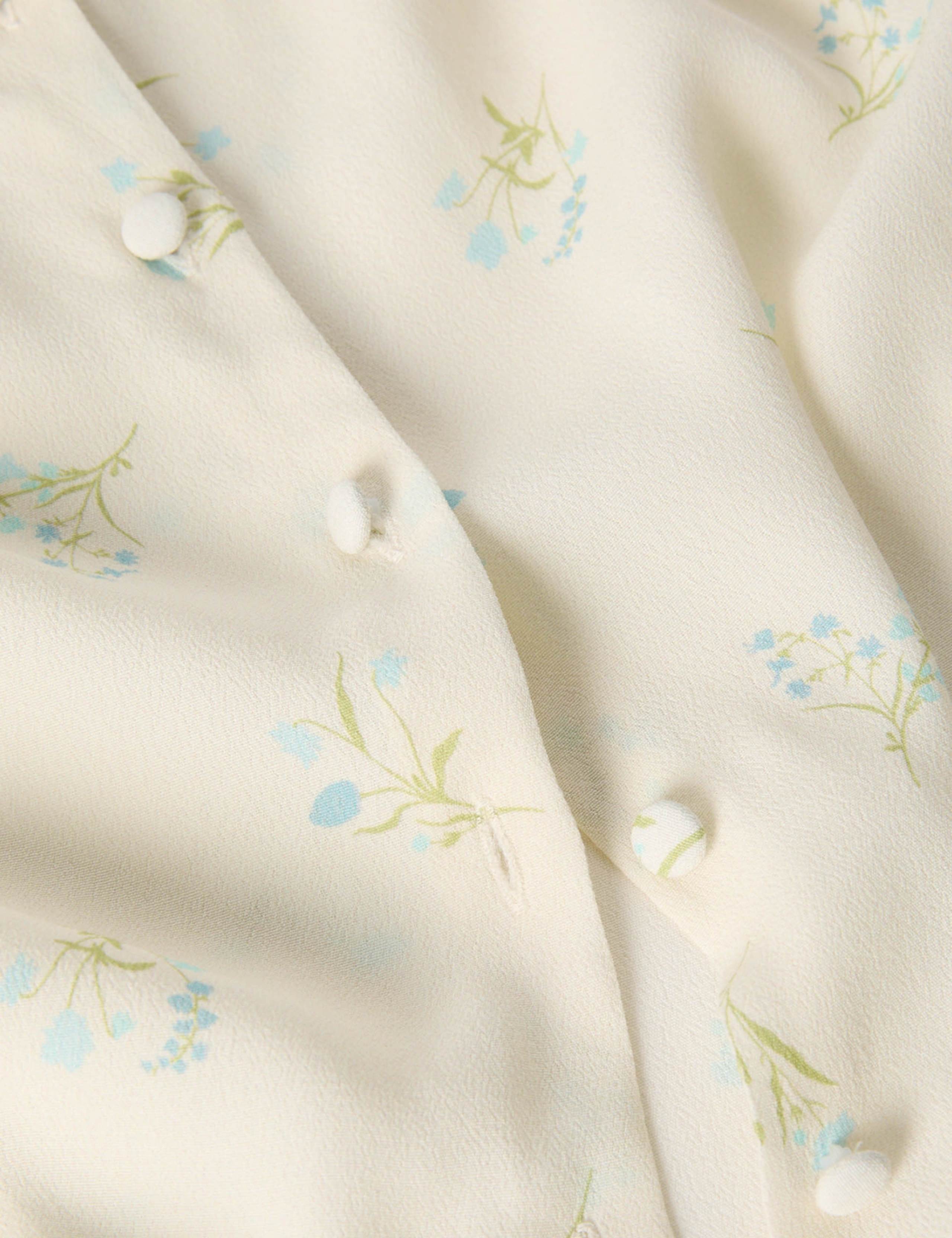 Floral Button Front Angel Sleeve Shirt 6 of 6