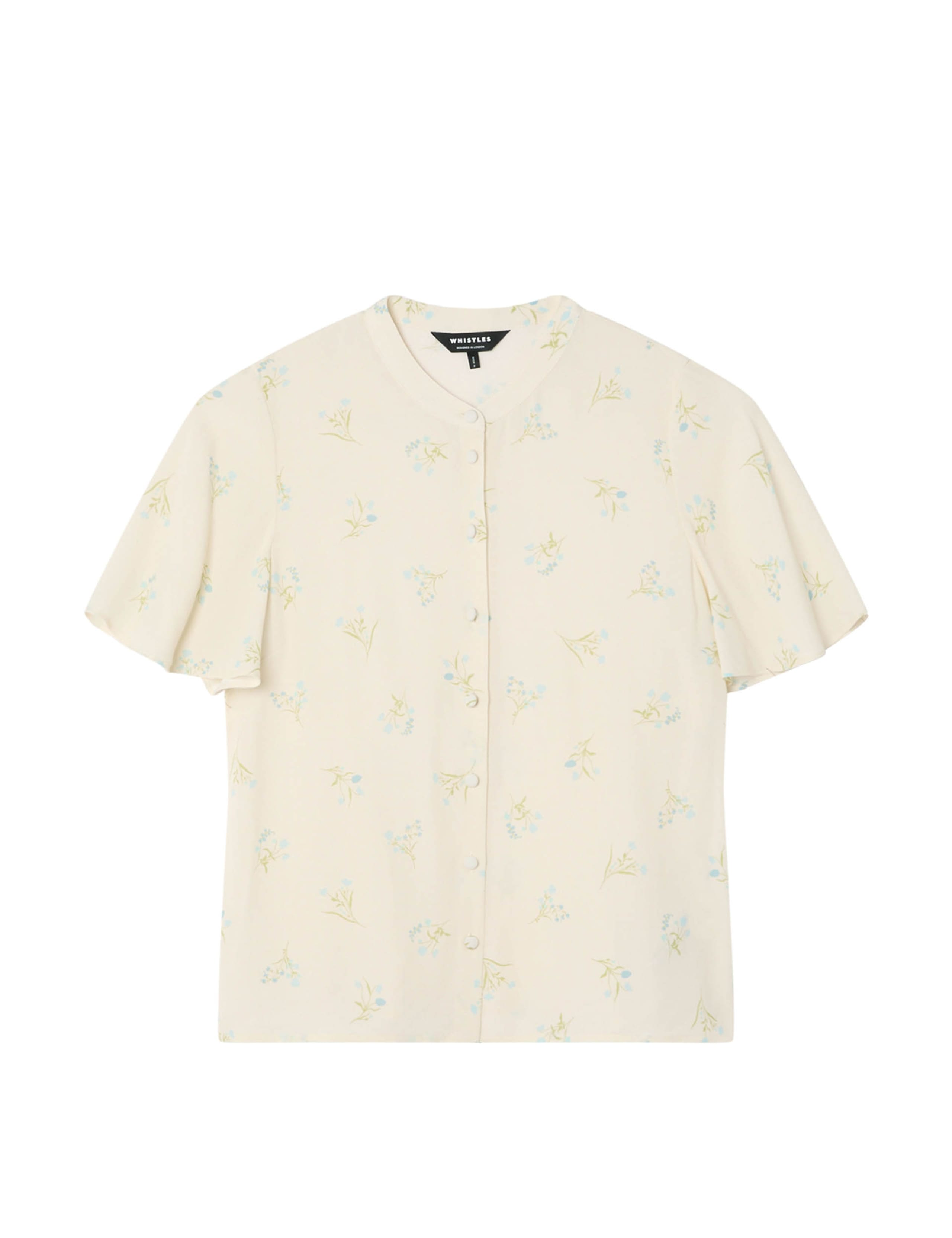 Floral Button Front Angel Sleeve Shirt 2 of 6