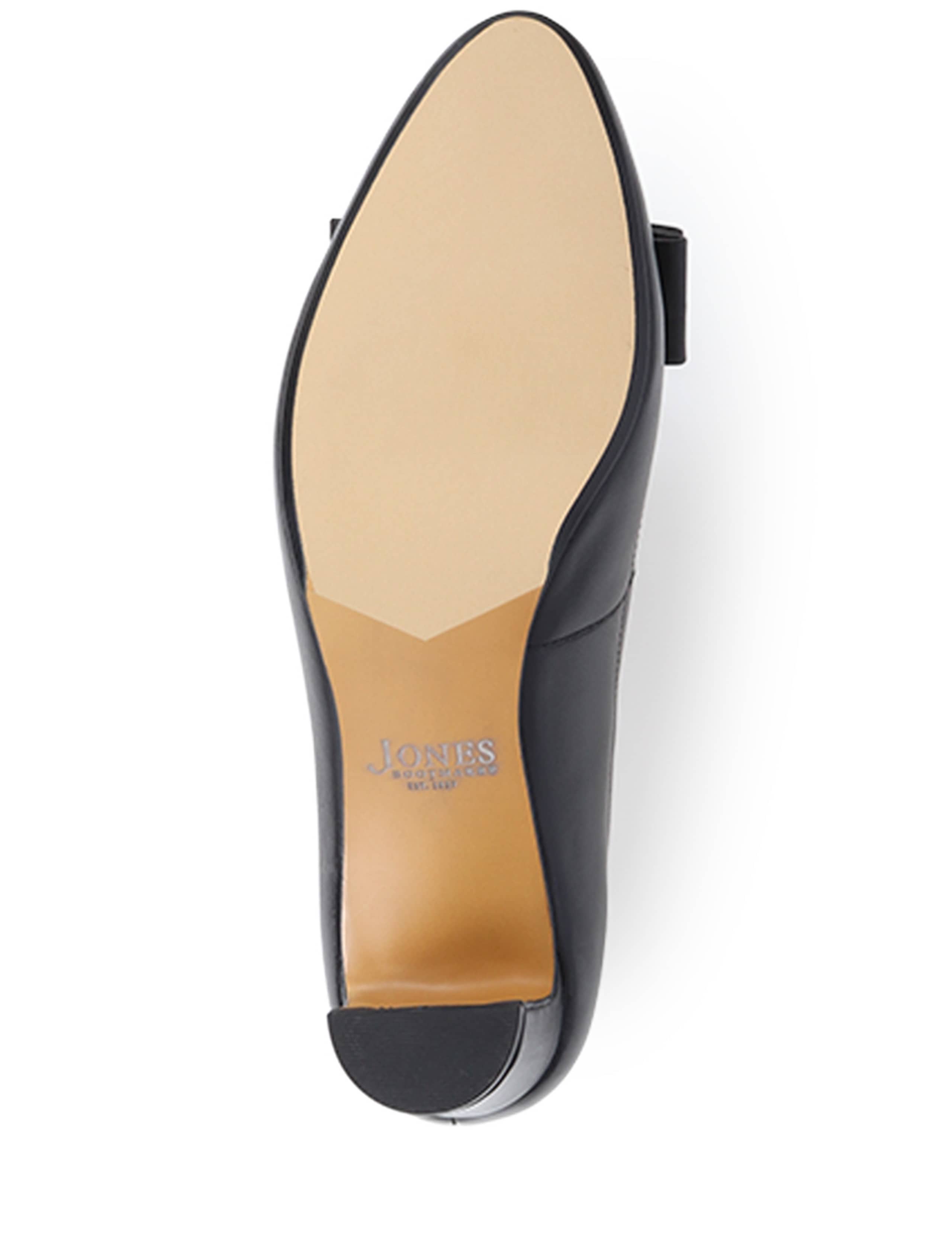 Leather Bow Block Heel Court Shoes 7 of 7