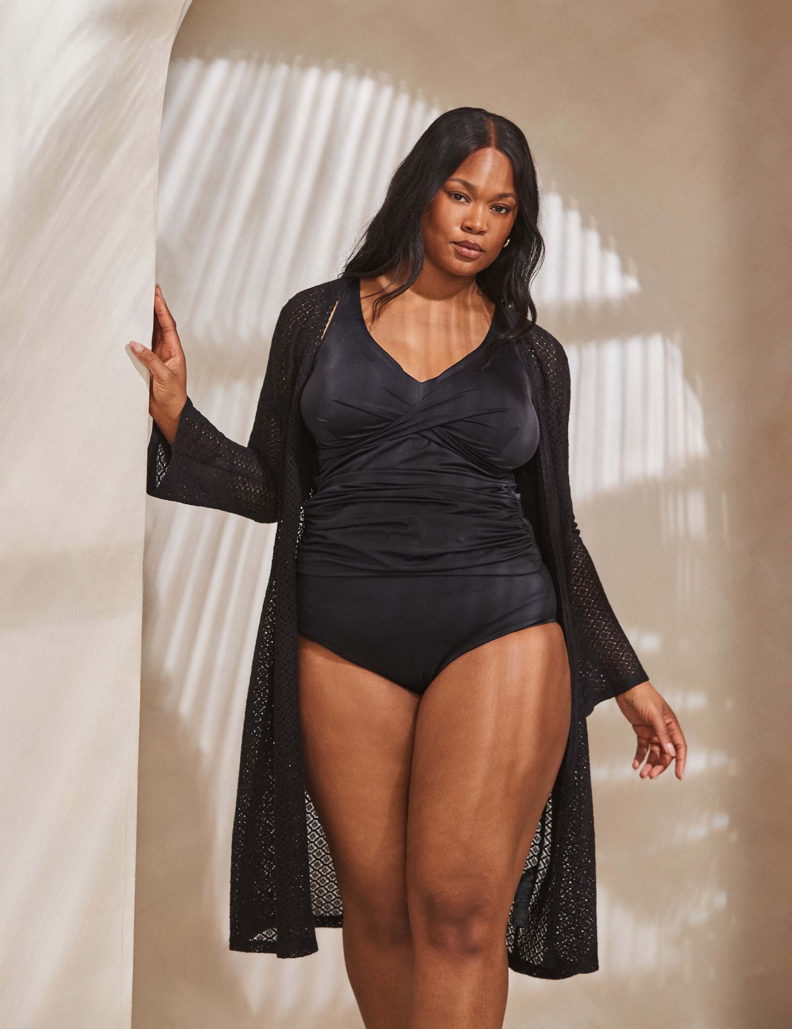 Tummy Control Padded Wrap Tankini Top 3 of 4