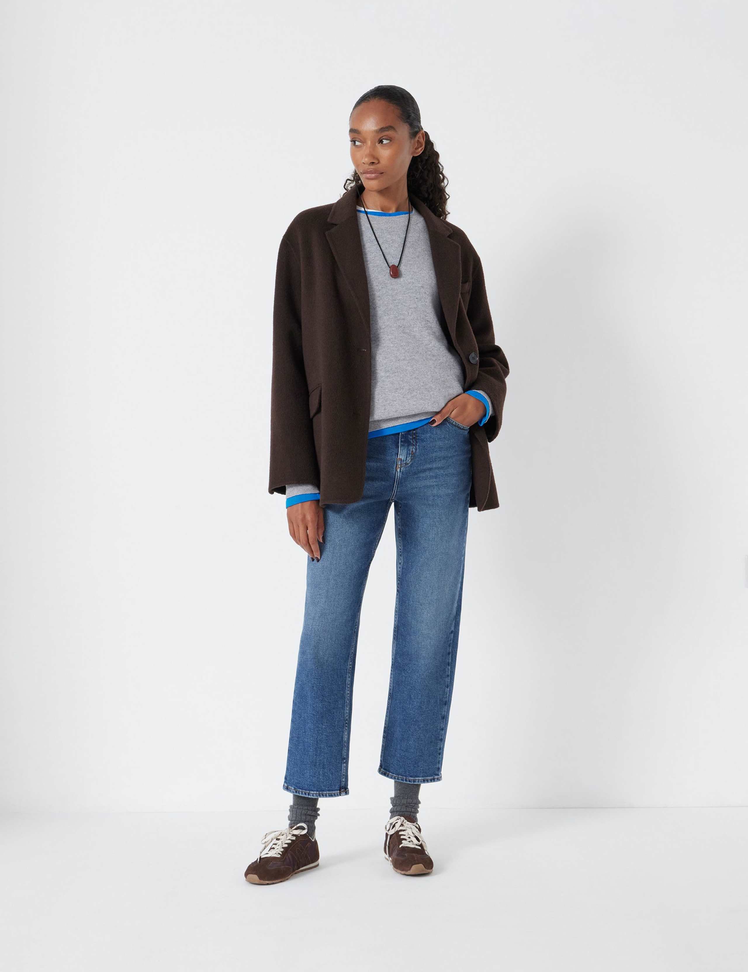 High Waisted Straight Leg Cropped Jeans 2 of 5