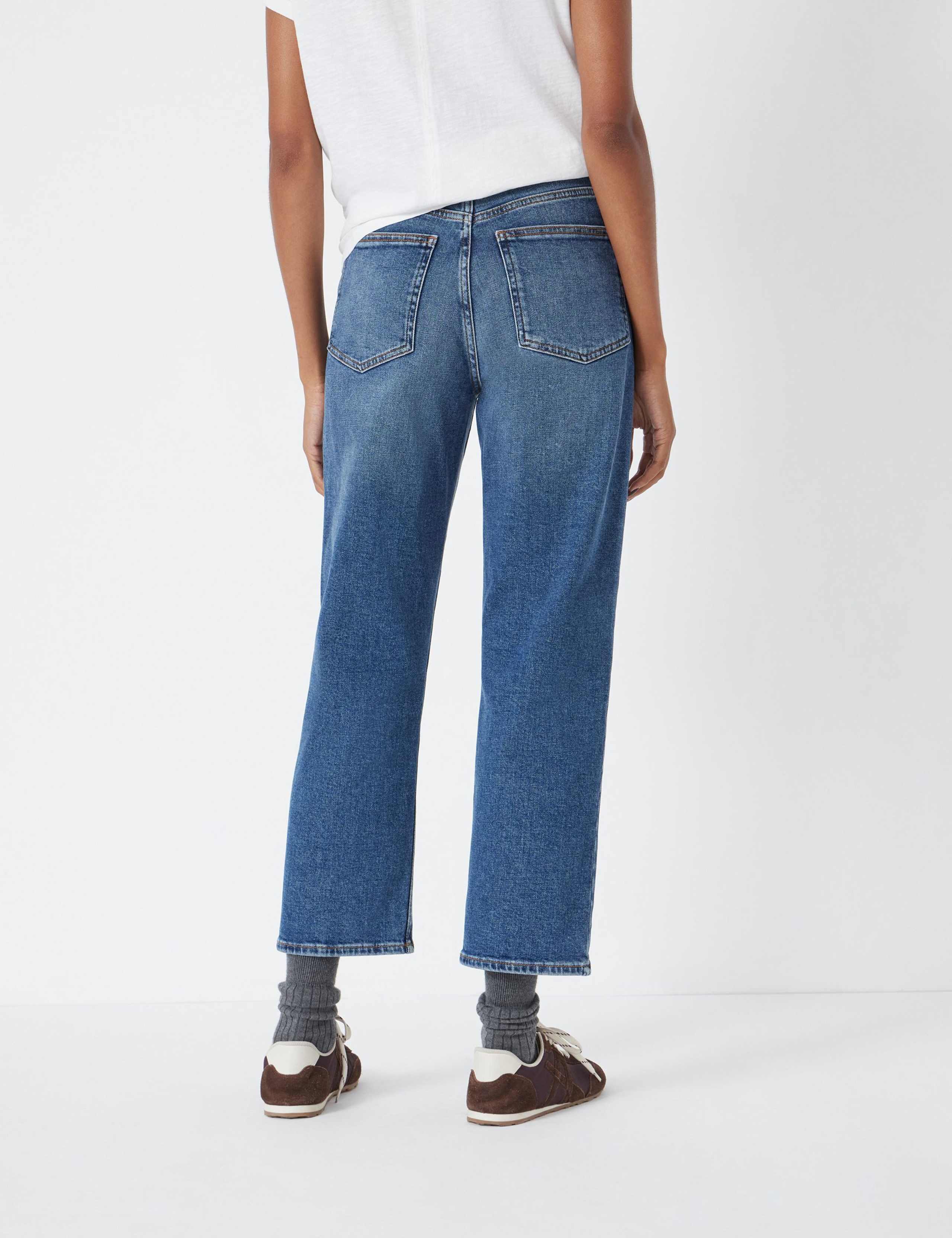 High Waisted Straight Leg Cropped Jeans 4 of 5