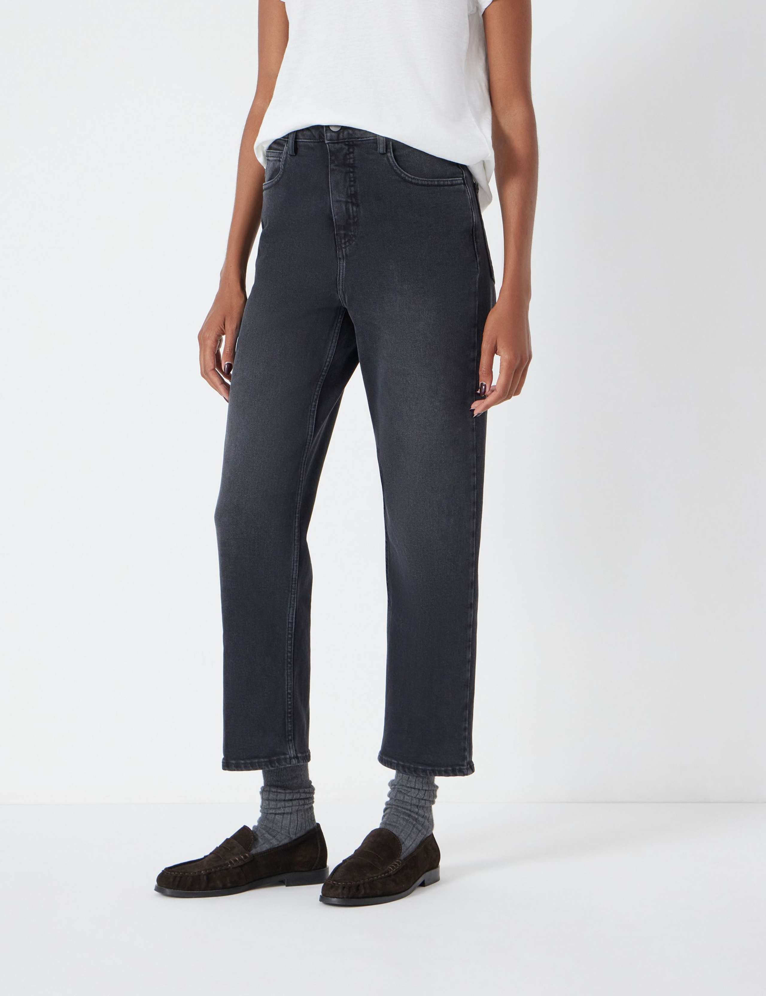 High Waisted Straight Leg Cropped Jeans 3 of 4