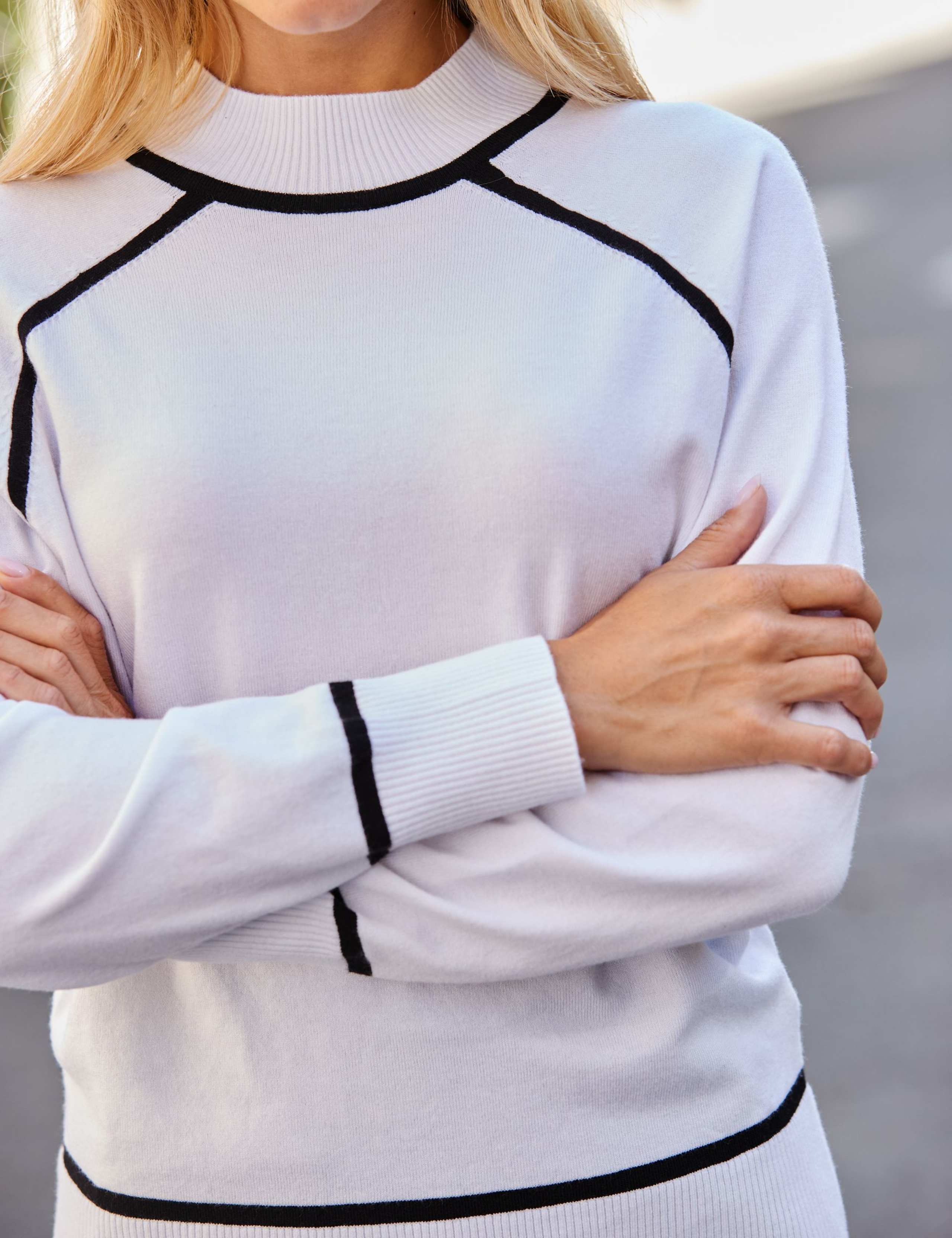 Contrast Trim High Neck Jumper 7 of 7