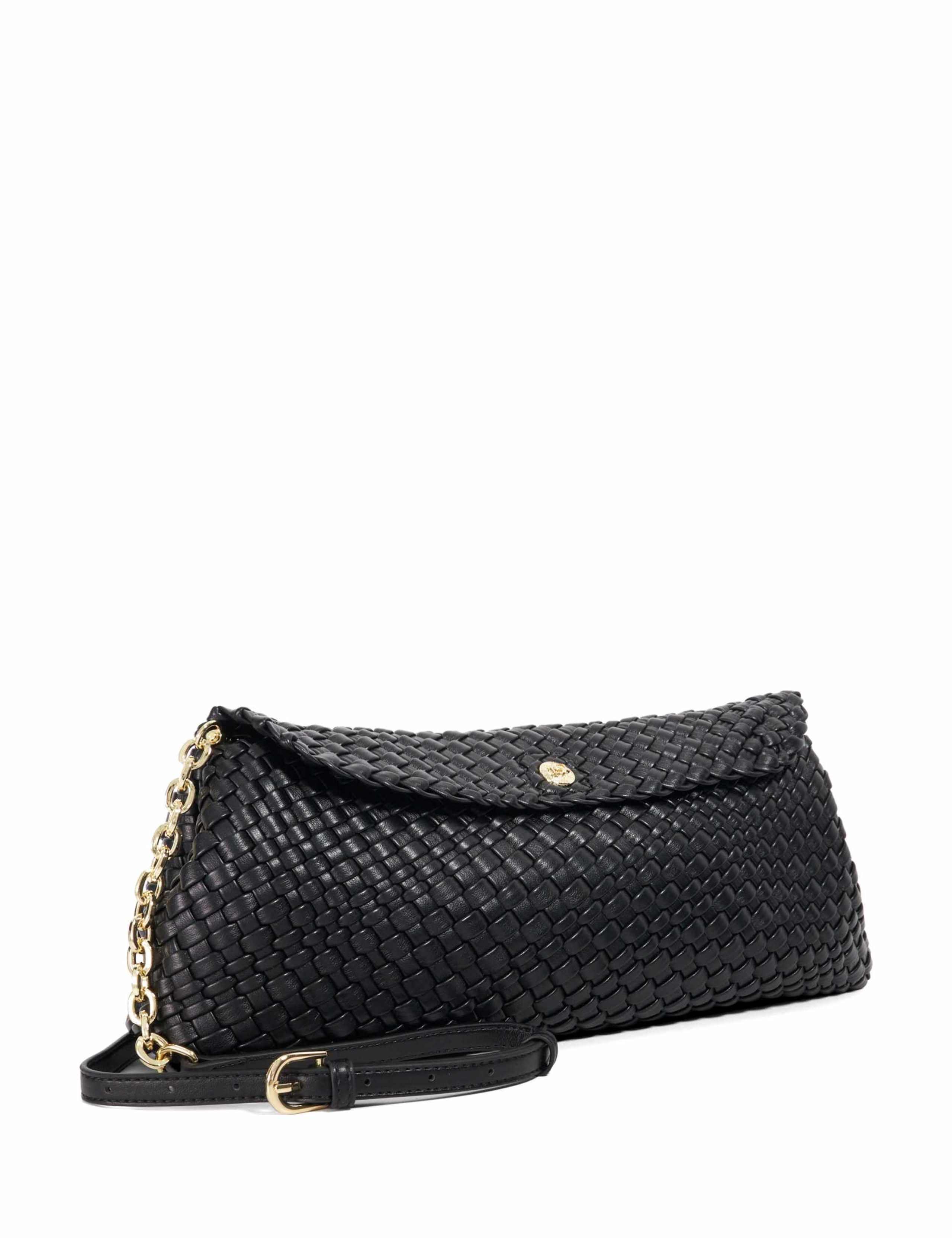 Faux Leather Woven Clutch Bag 2 of 6