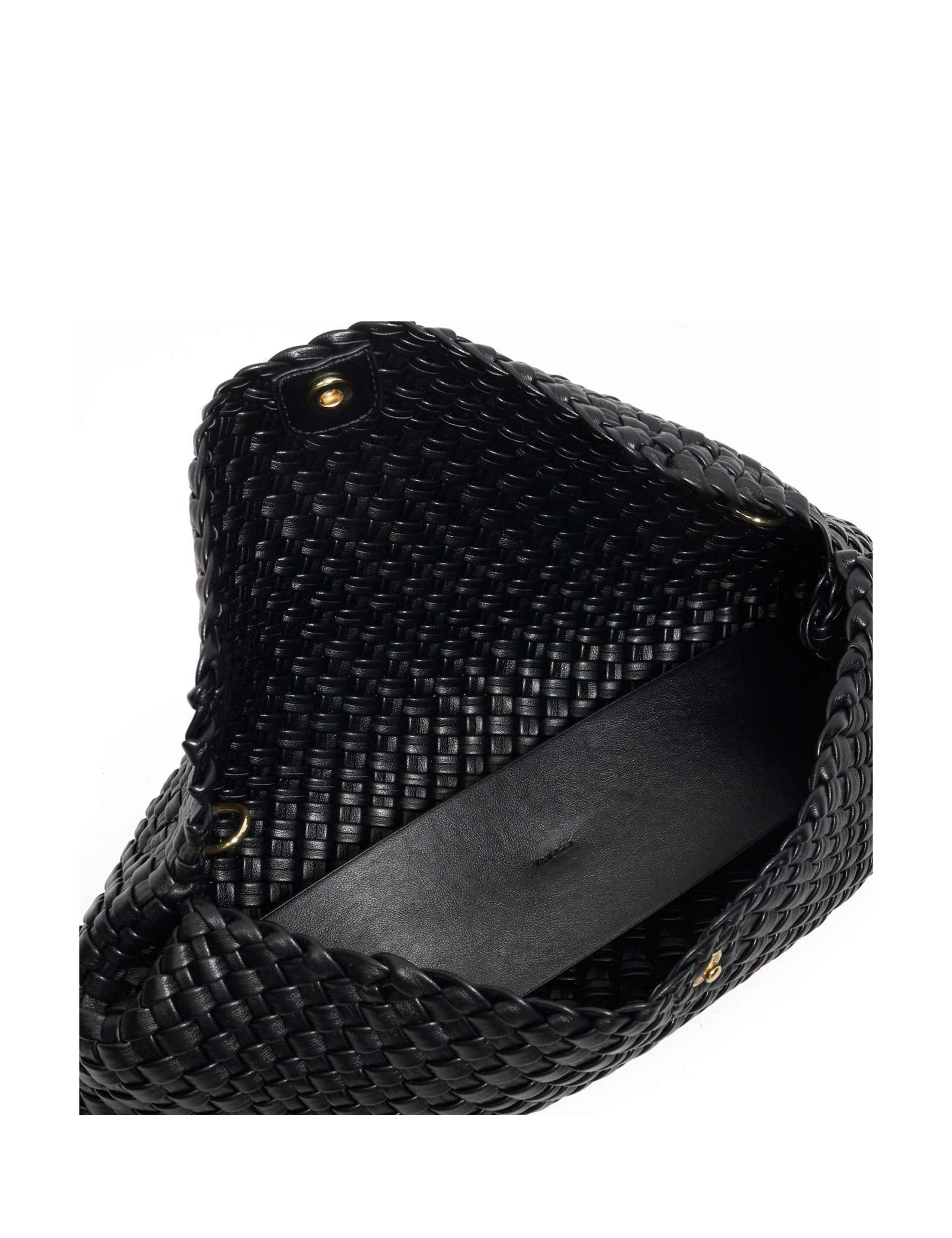 Faux Leather Woven Clutch Bag 3 of 6