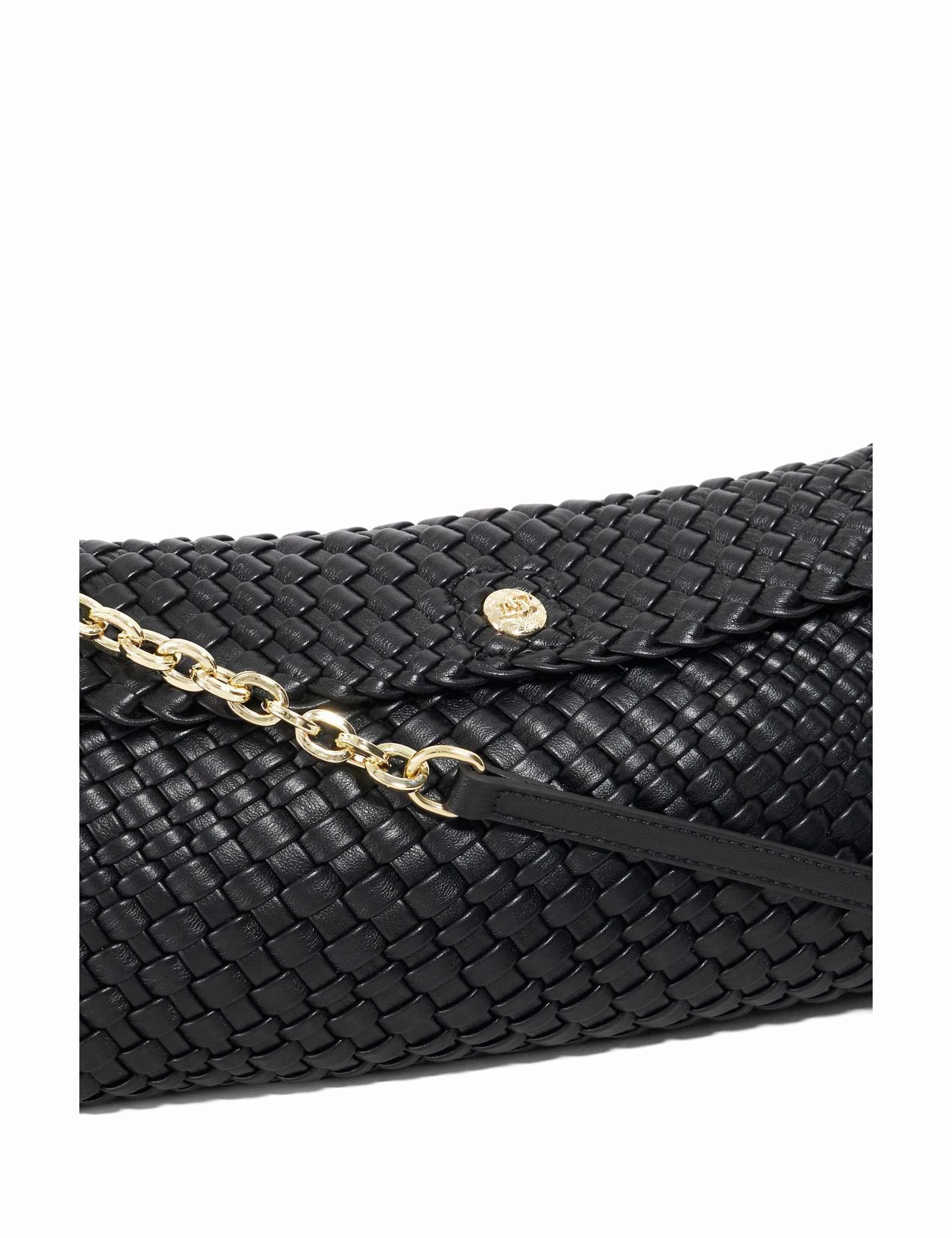 Faux Leather Woven Clutch Bag 5 of 6