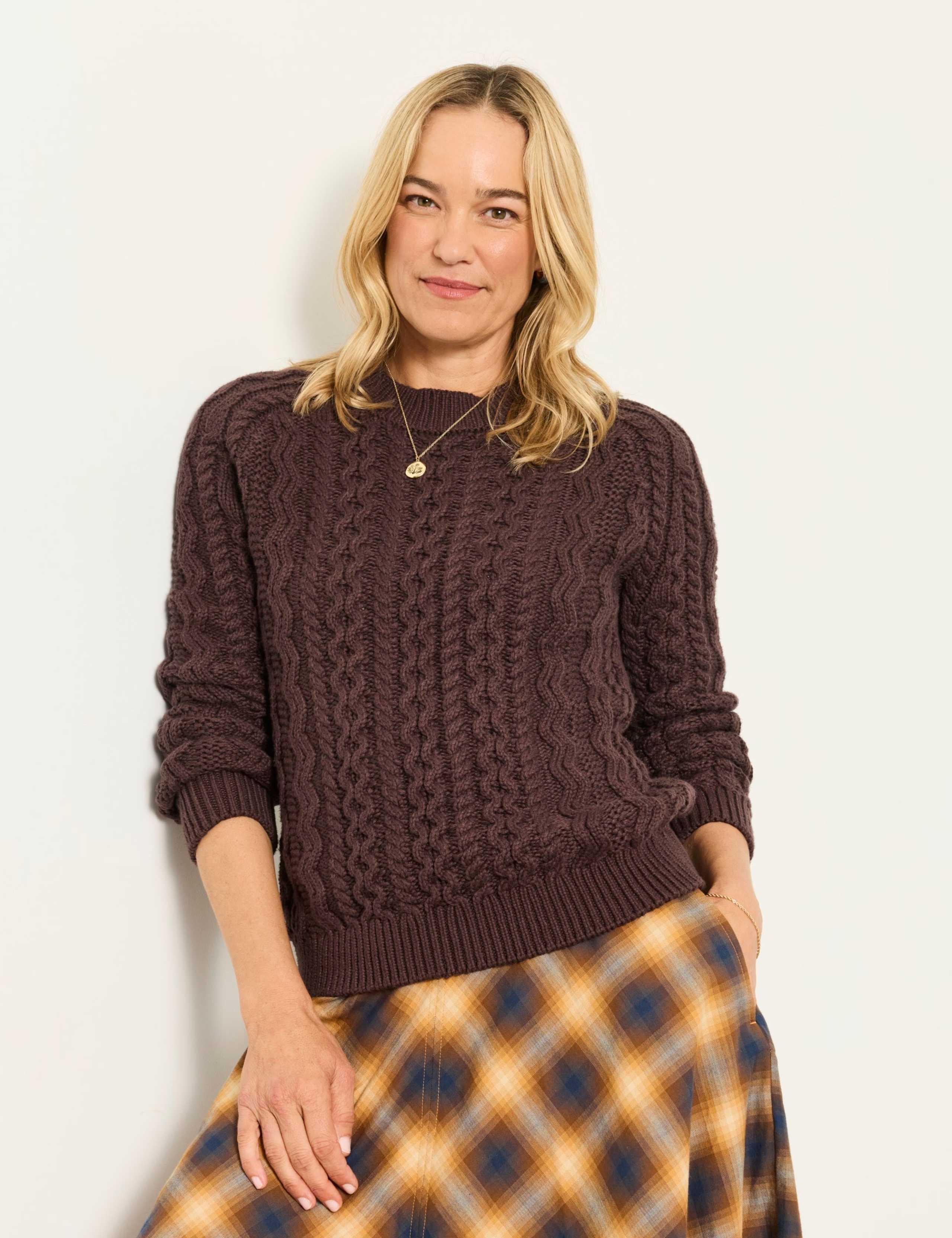 Cotton Rich Cable Knit Jumper 1 of 6