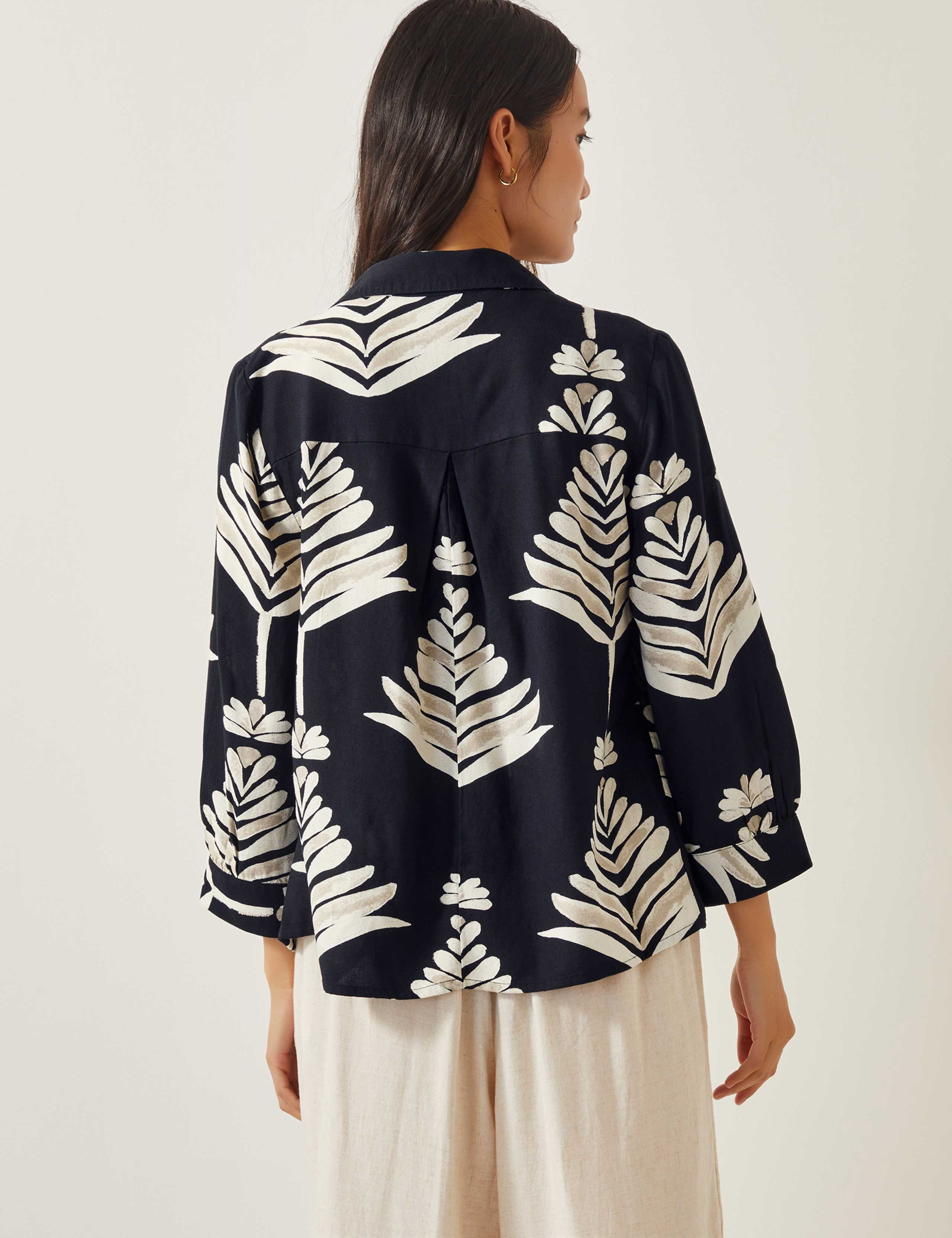 Leaf Print Top With Linen 5 of 5