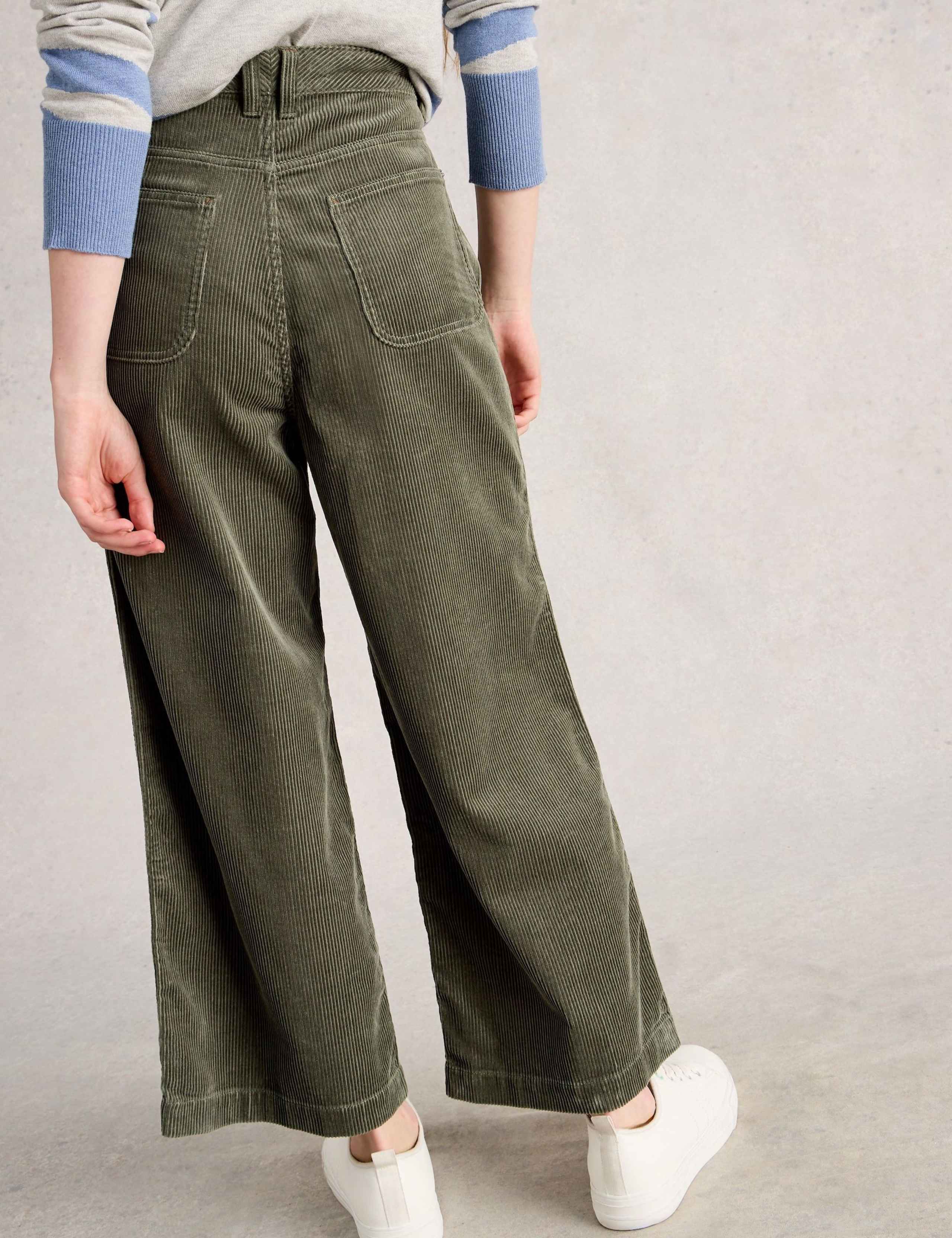 Cord Wide Leg Cropped Trousers 4 of 6