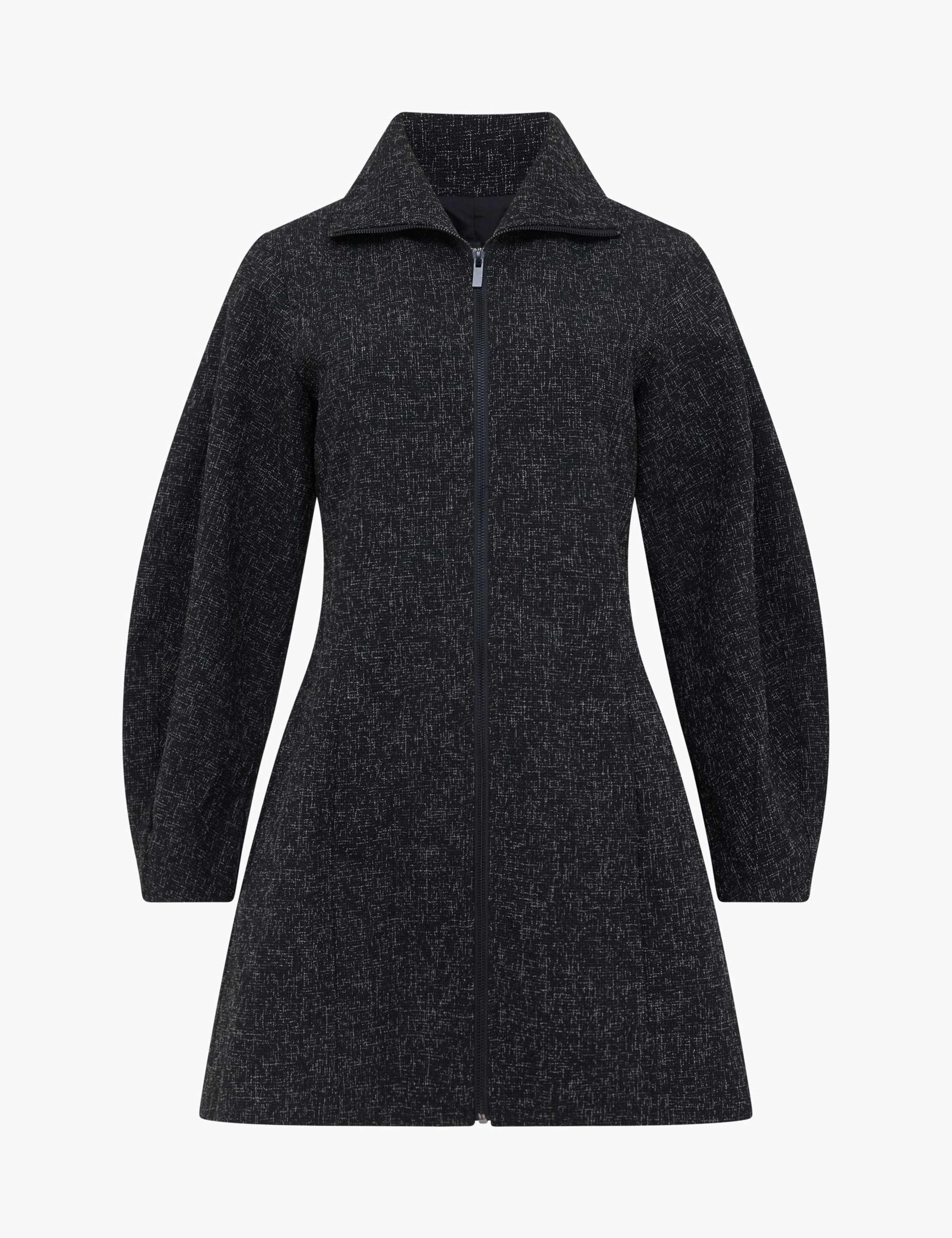 Textured Funnel Neck Mini Shift Dress 2 of 5