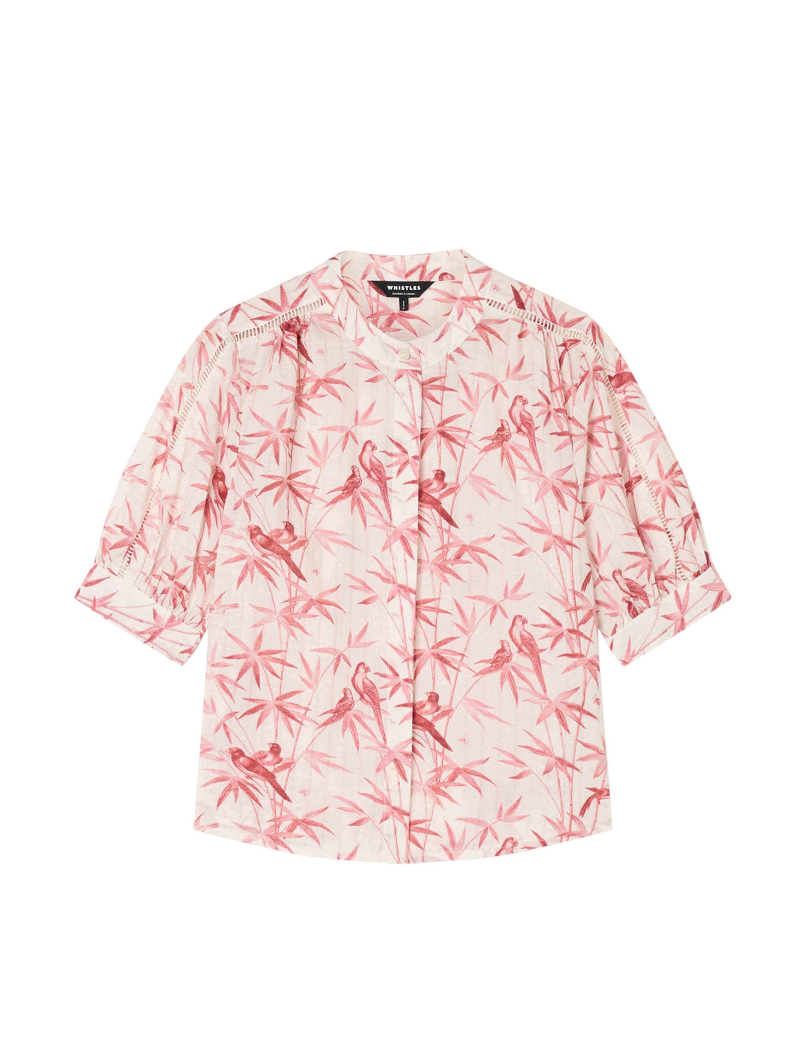 Lyocell Rich Parakeet Print Textured Shirt 2 of 6