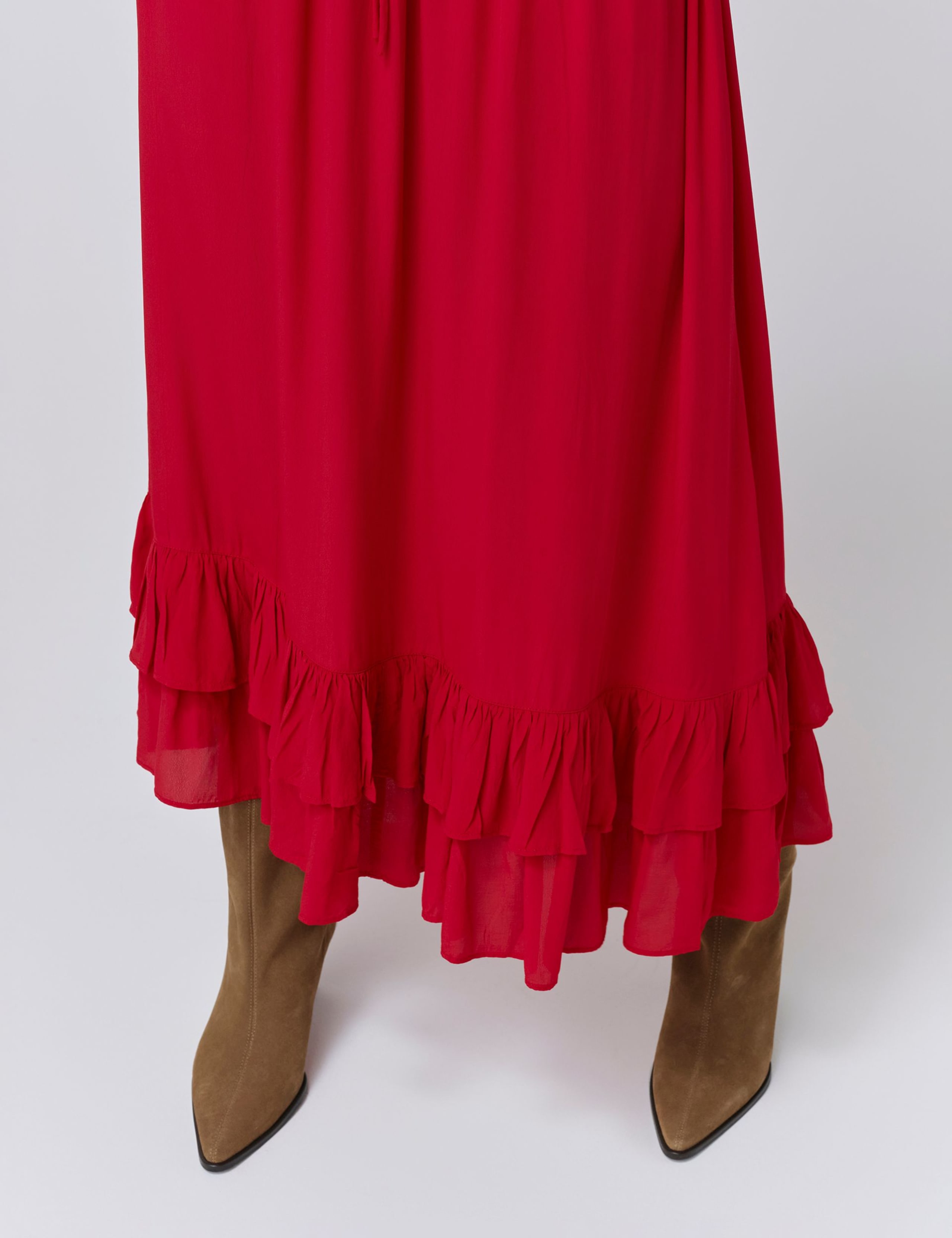 Crepe Ruffle Midi Tiered Skirt 5 of 5