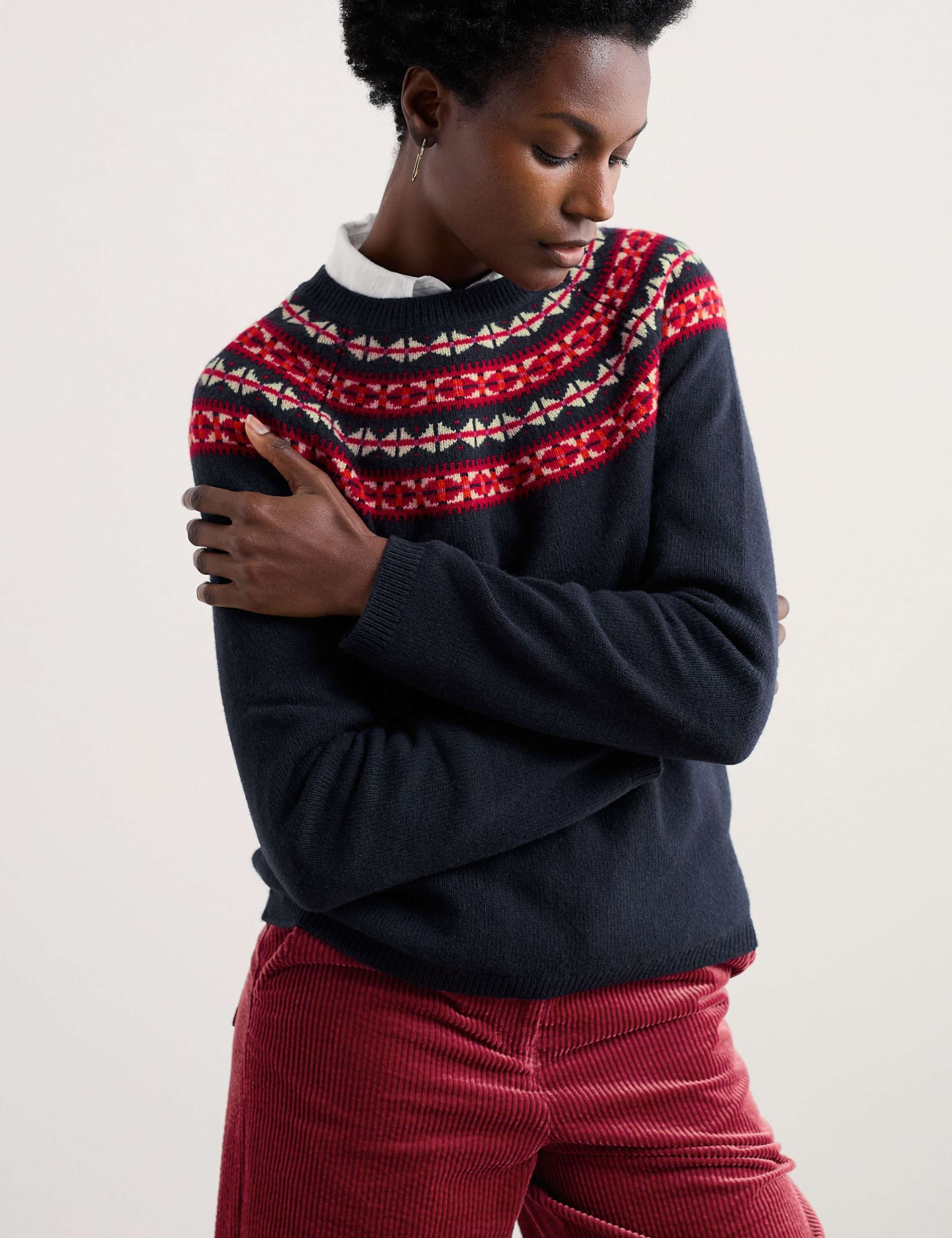 Merino Wool Rich Fair Isle Jumper 3 of 5