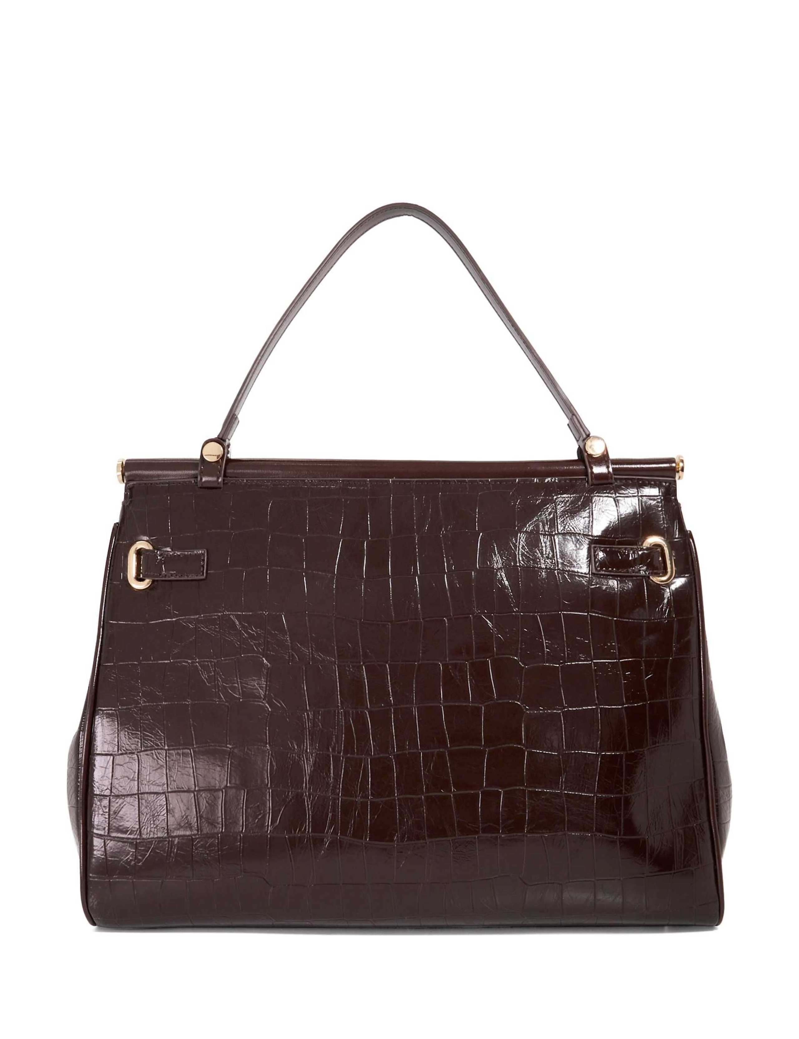 Leather Croc Effect Large Belted Grab Bag 2 of 6