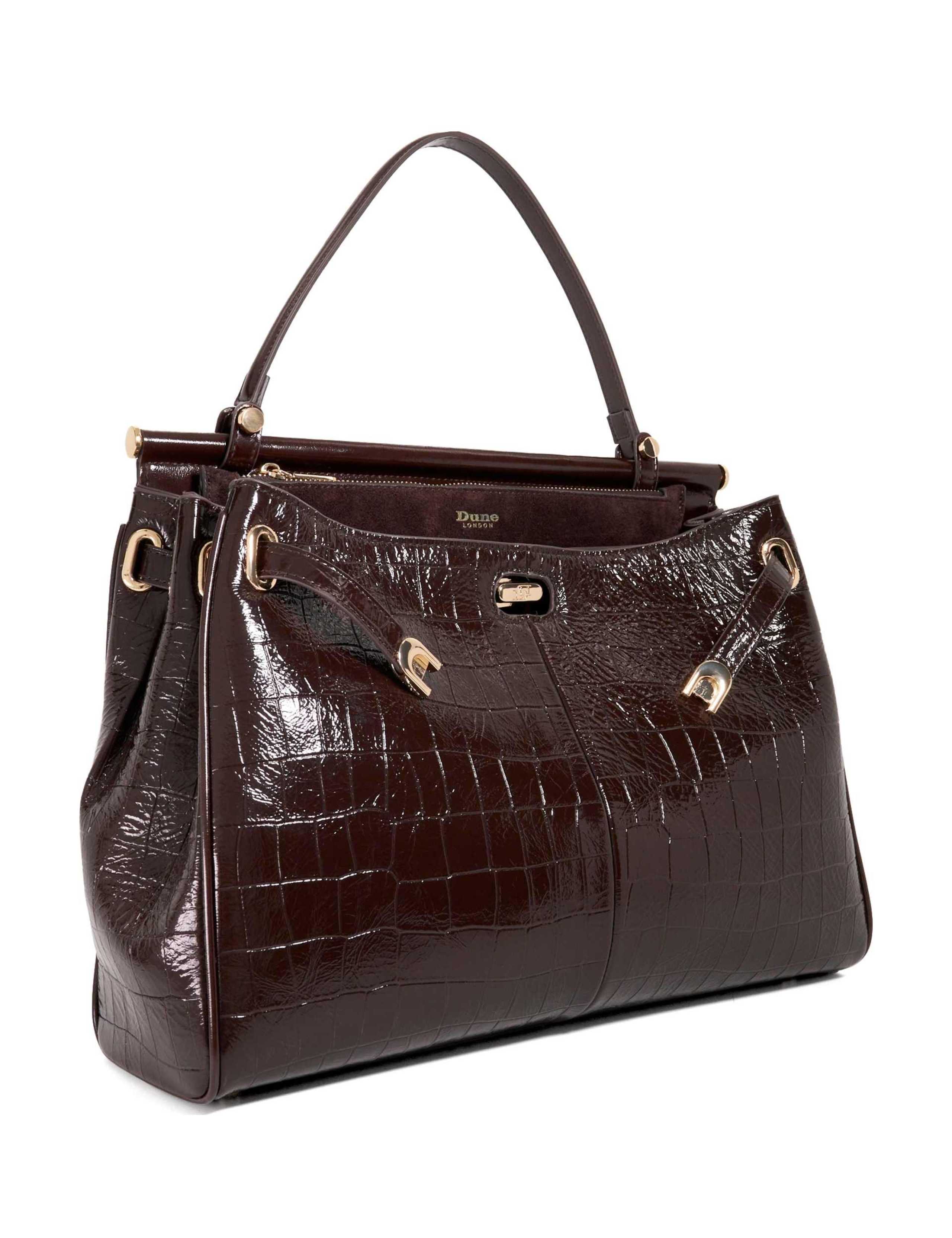 Leather Croc Effect Large Belted Grab Bag 3 of 6