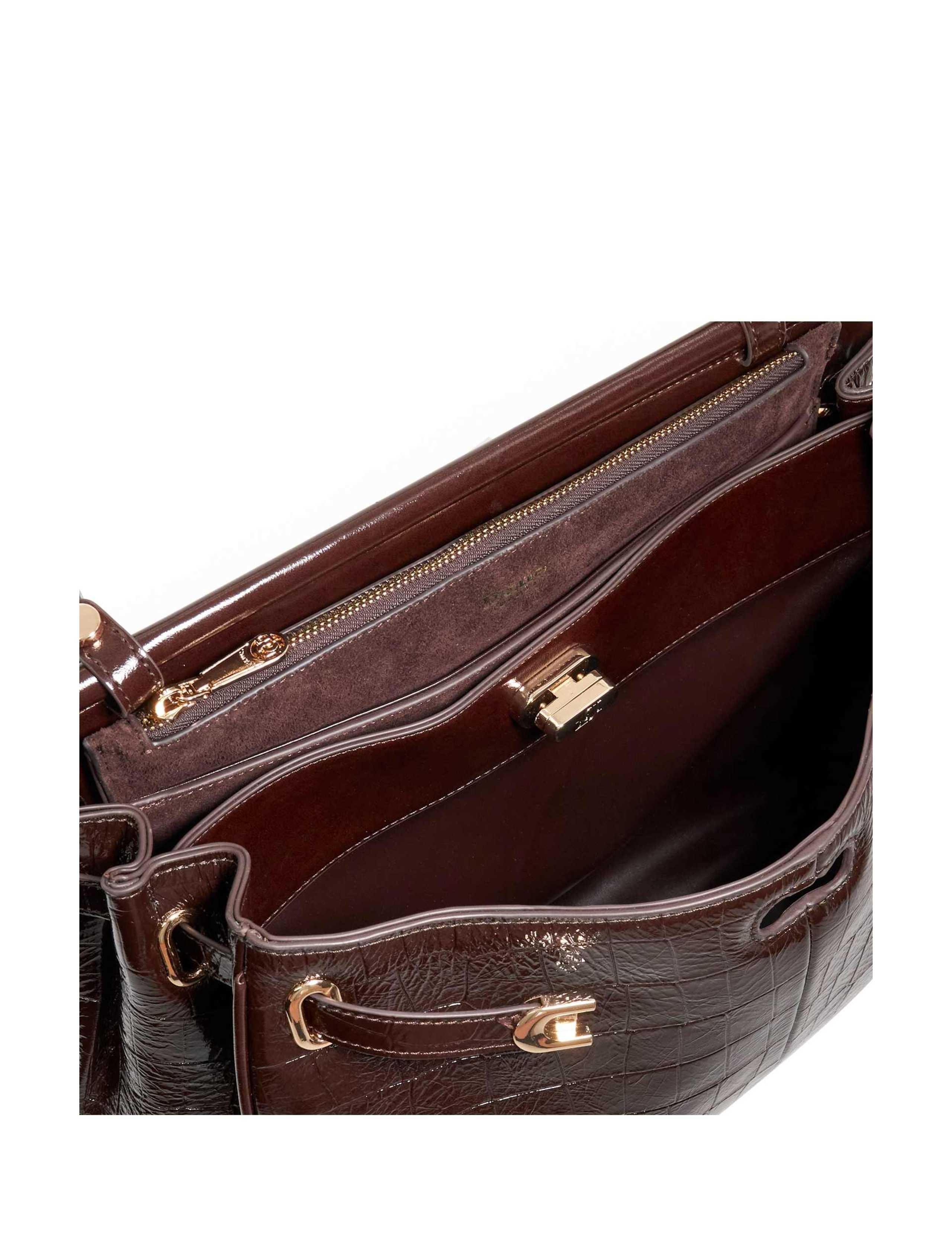 Leather Croc Effect Large Belted Grab Bag 5 of 6