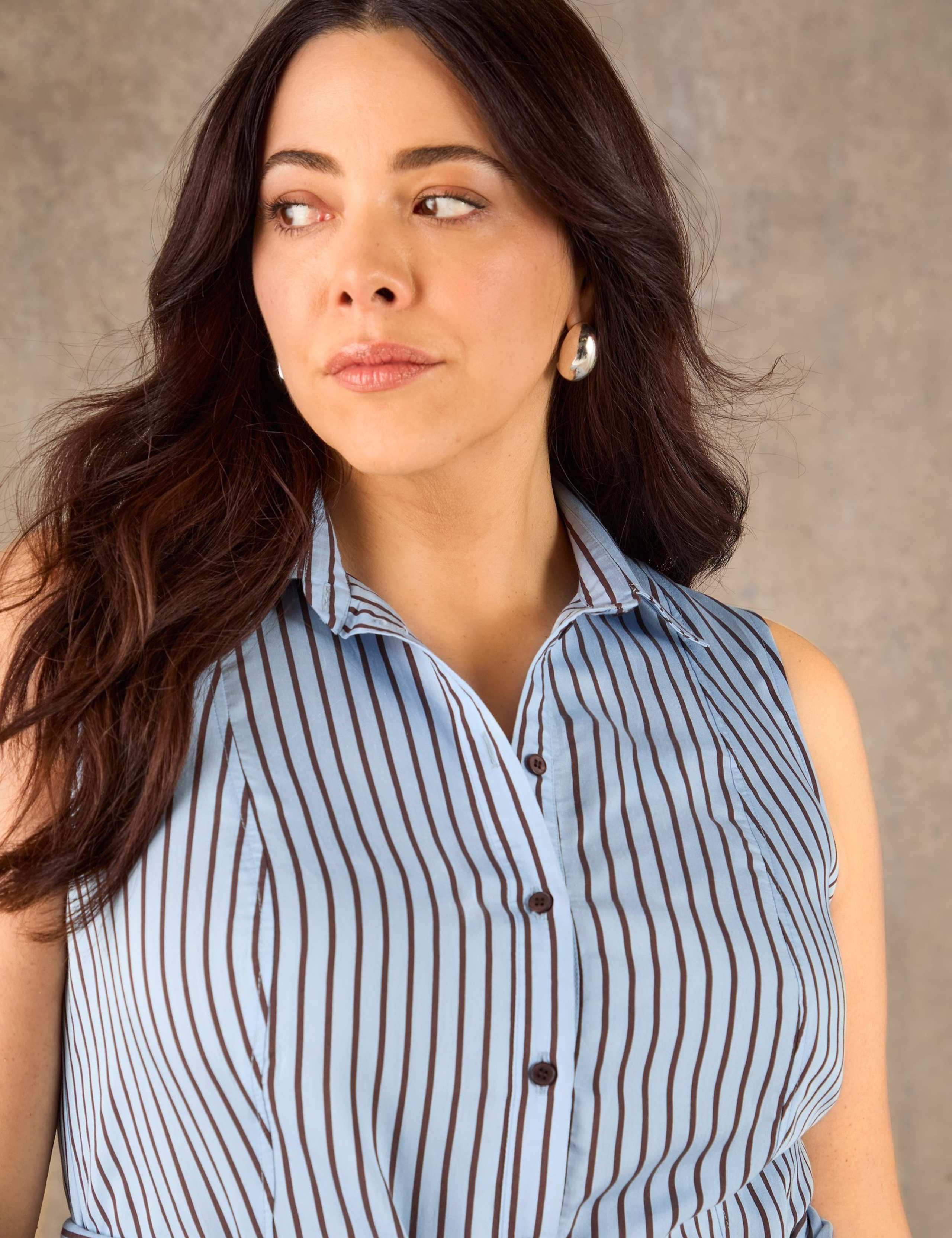 Striped Button Through Maxi Shirt Dress 4 of 5