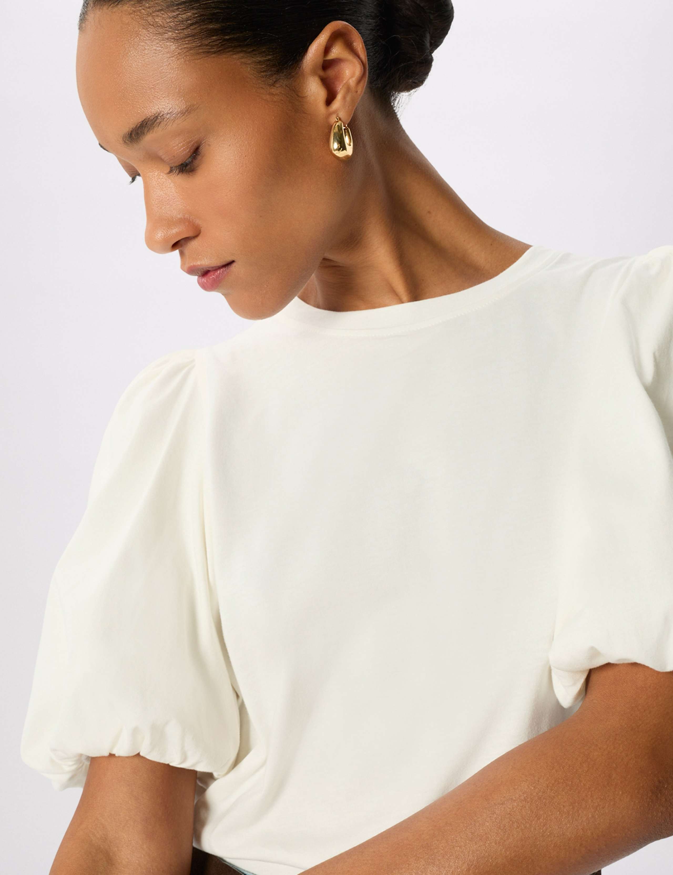 Pure Cotton Puff Sleeve T-Shirt 5 of 6