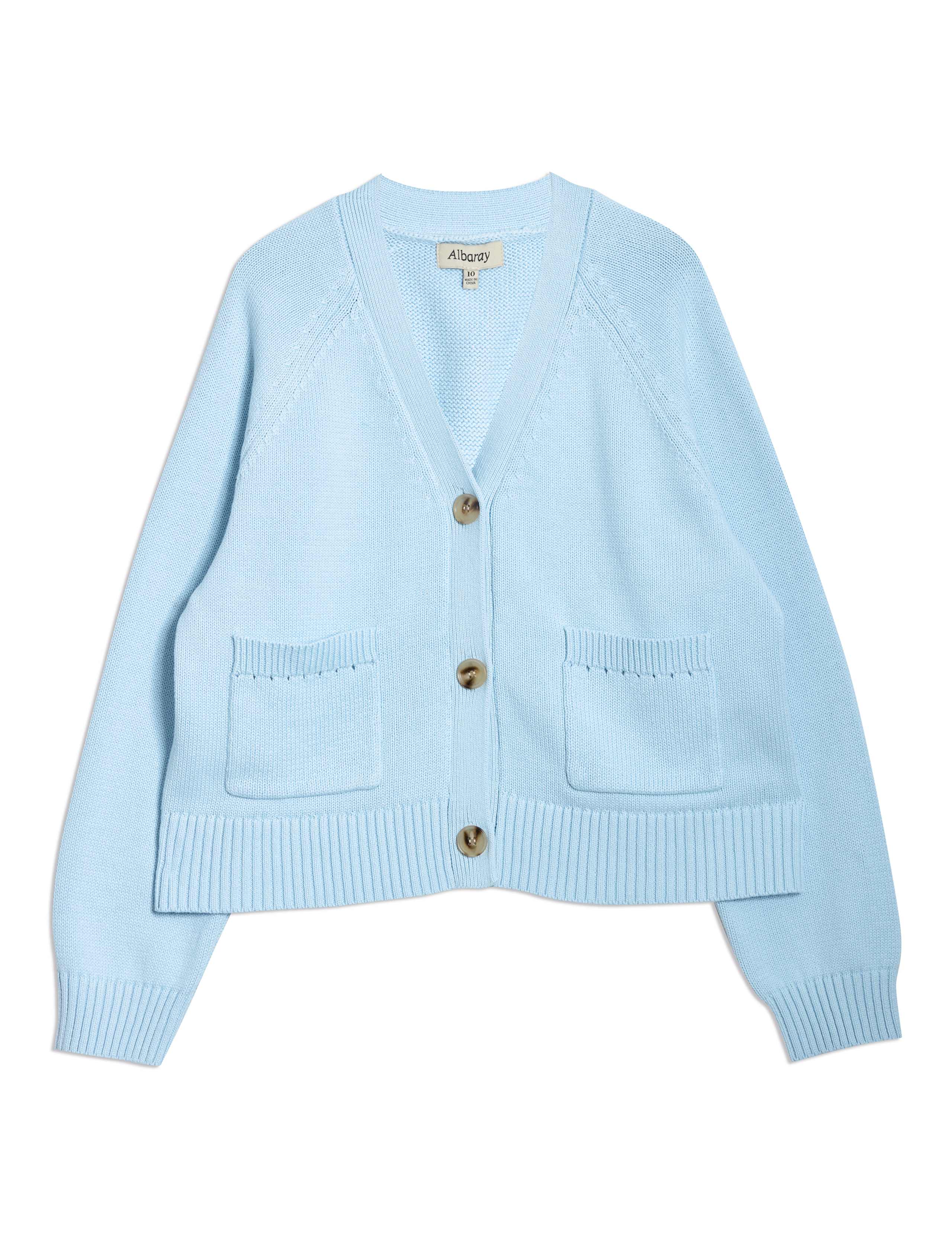Pure Cotton Pointelle V-Neck Relaxed Cardigan 2 of 5