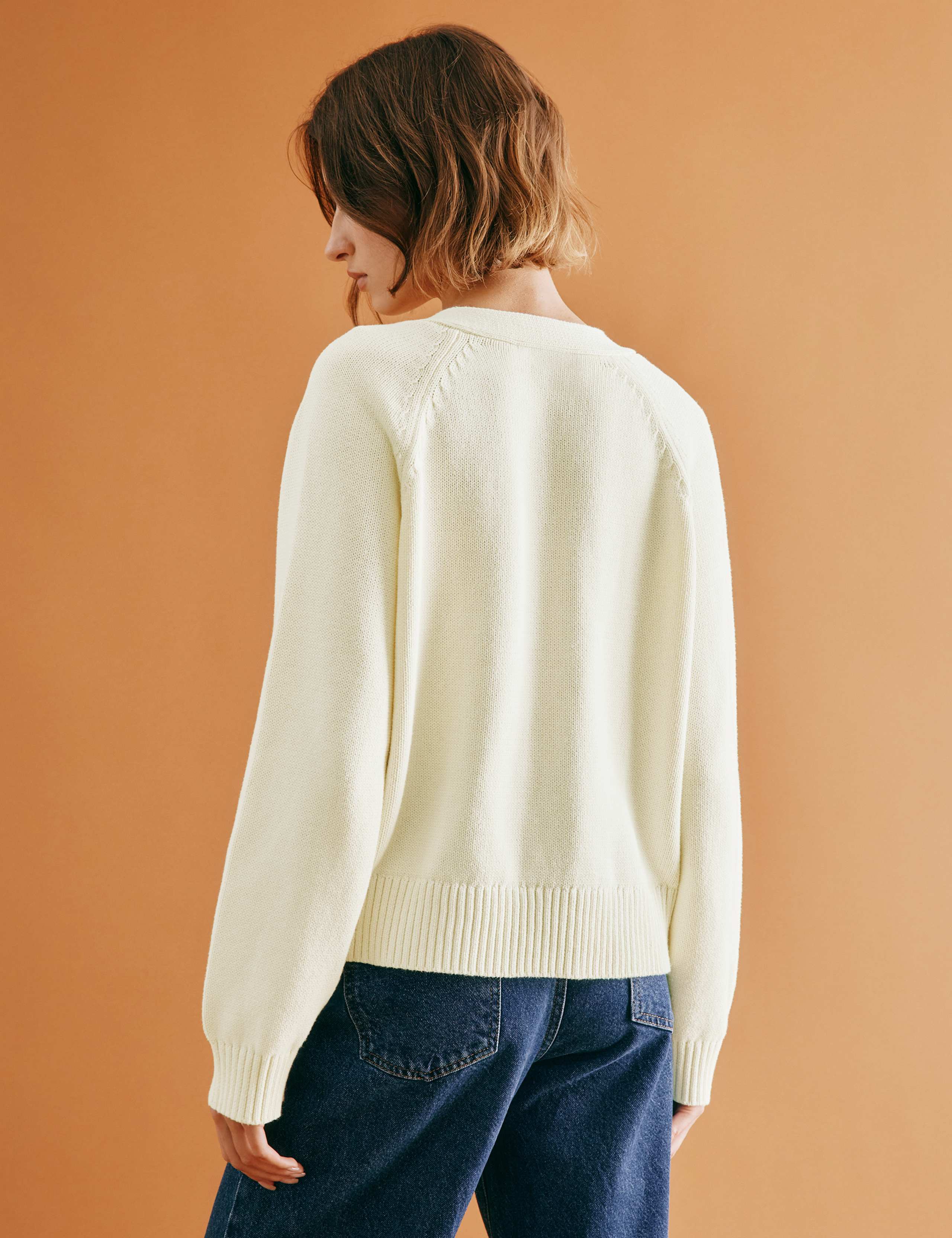 Pure Cotton Pointelle V-Neck Relaxed Cardigan 4 of 5