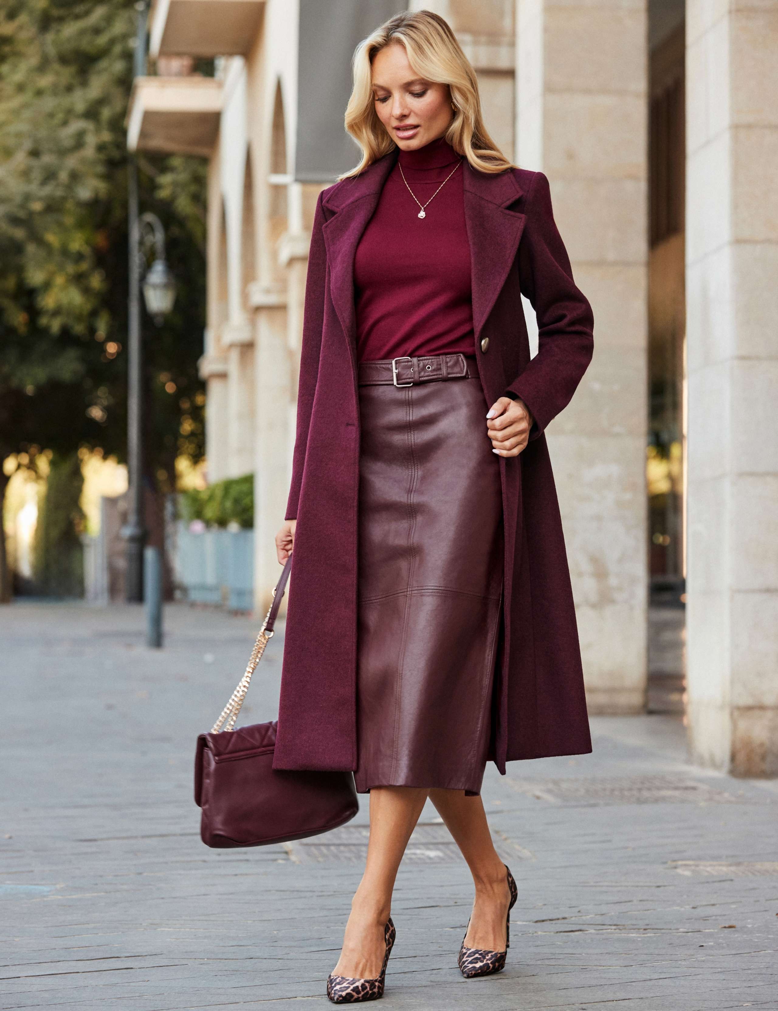 Leather Midi Pencil Skirt 5 of 6