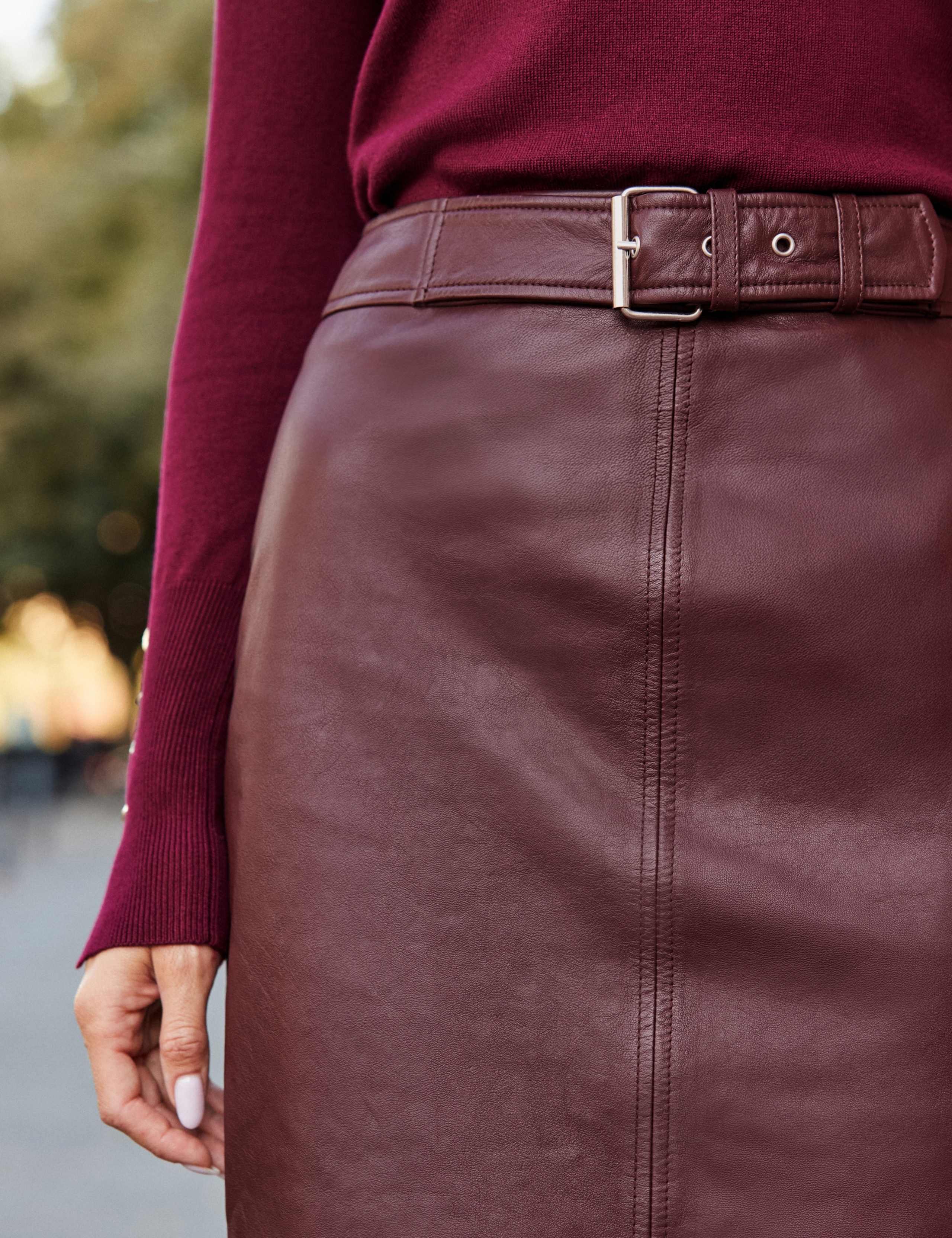 Leather Midi Pencil Skirt 6 of 6